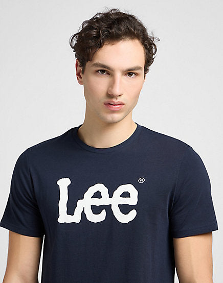 WOBBLY LOGO TEE Navy Drop