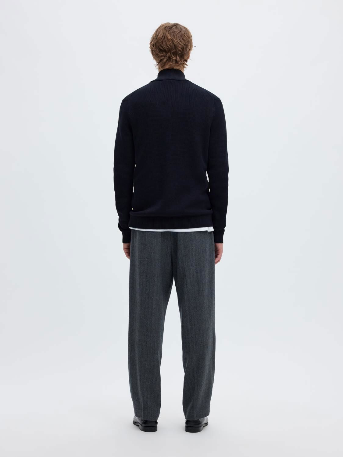 Slmdane Ls Knit Reg Struc Full Zip Noos Sky Captain