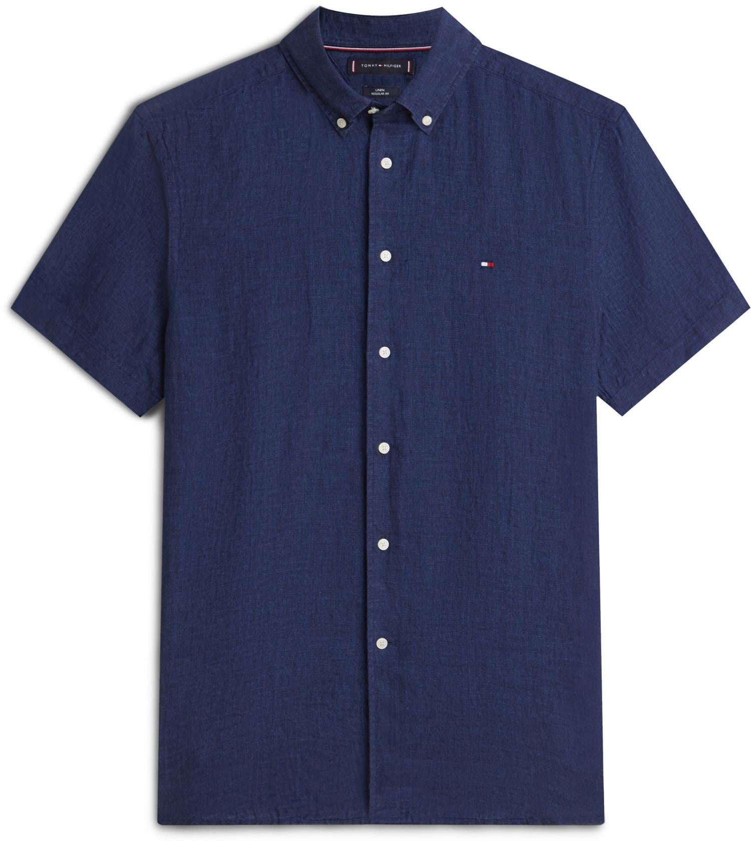 Pigment Dyed Linen Rf Shirt S/s Carbon Navy