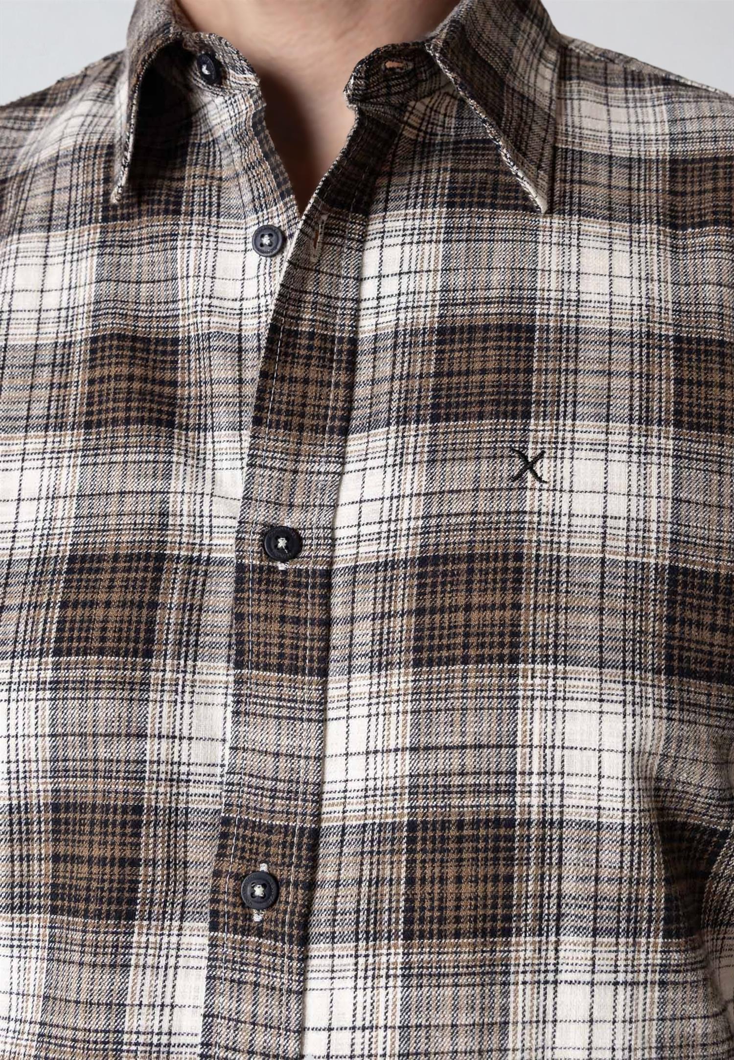 Remy Checked Shirt Shitake/Navy