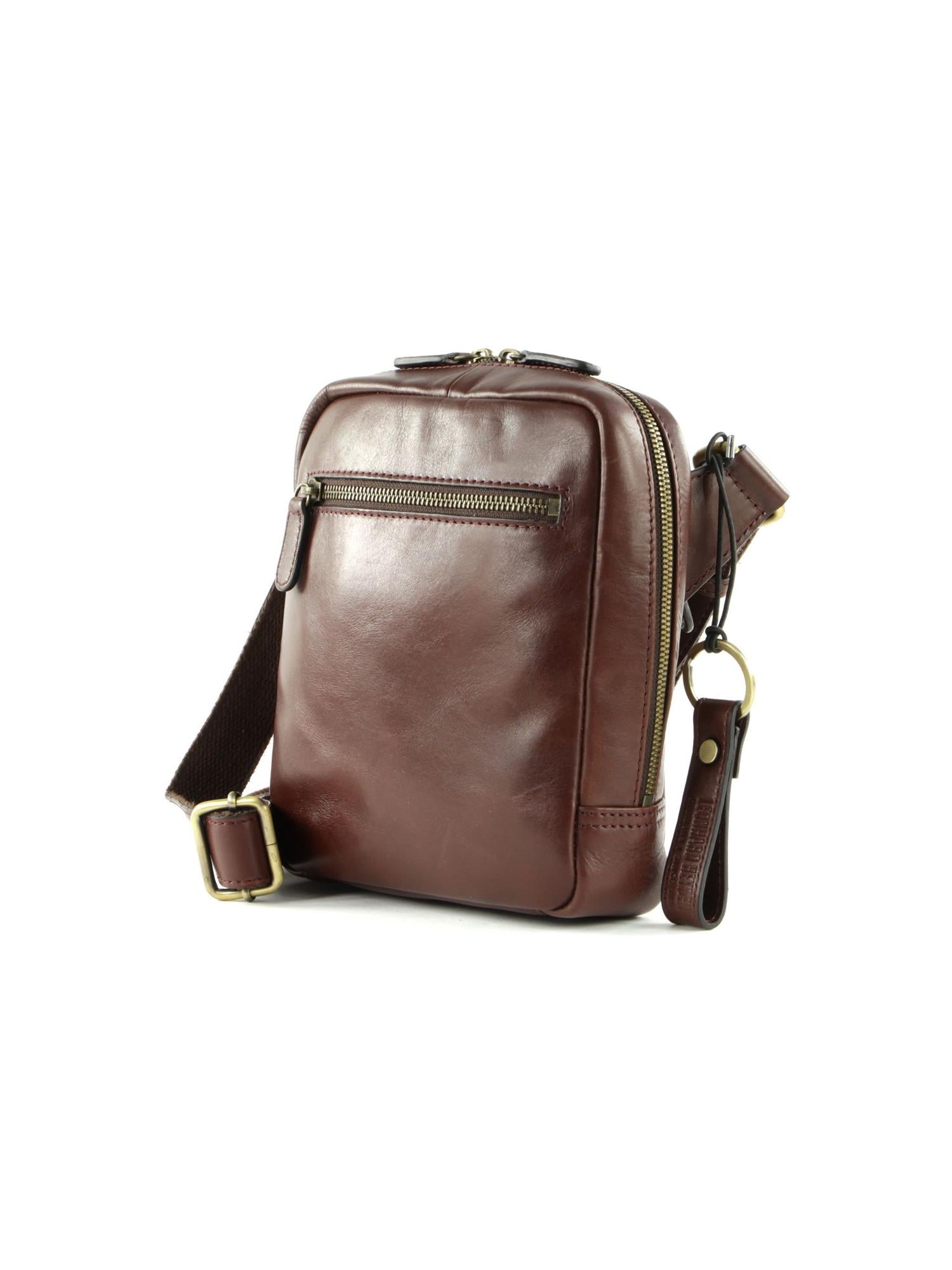 Cambridge Zipped Shoulder Bag S Red Brown