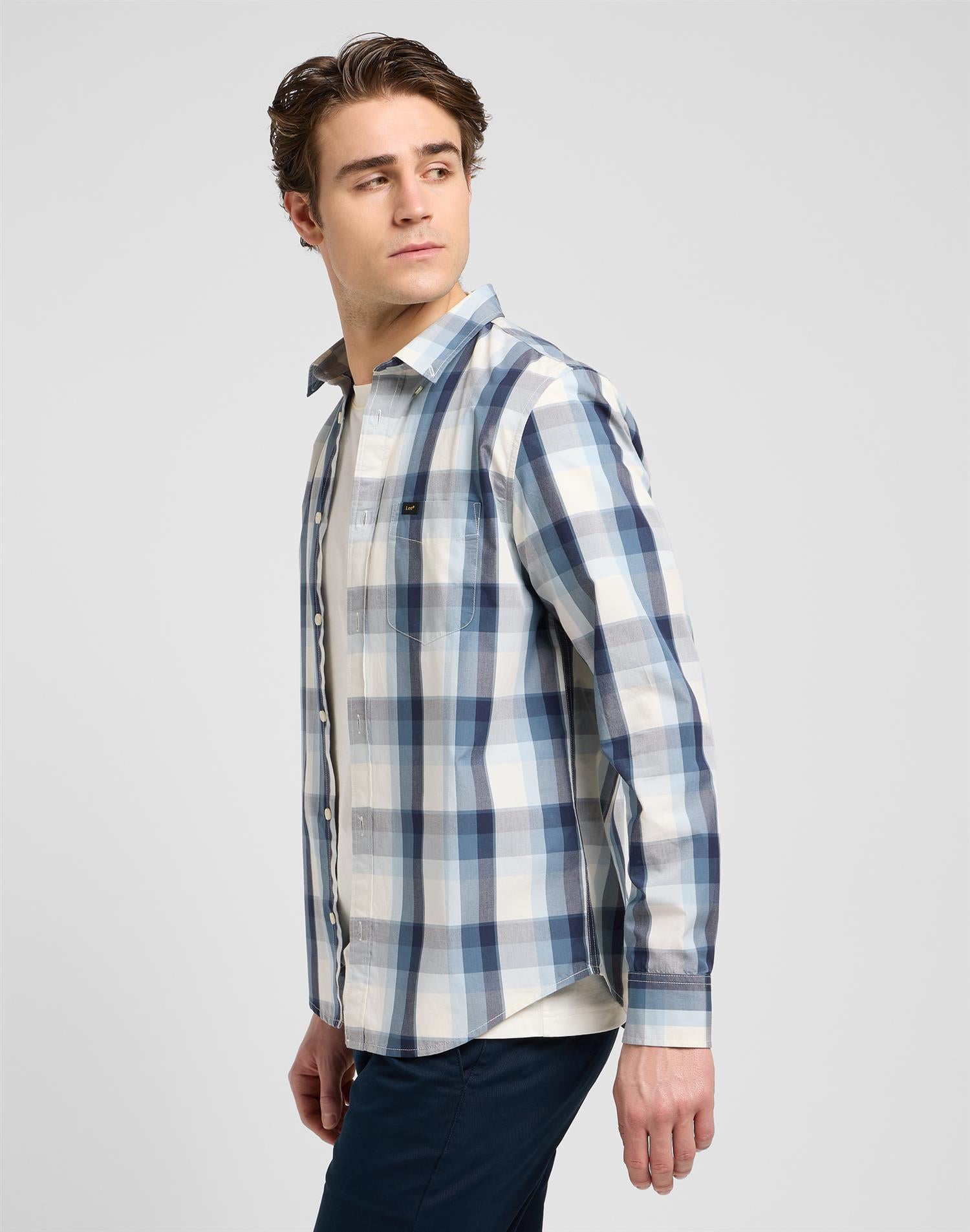 Button Down SHIRT Vintage Blue