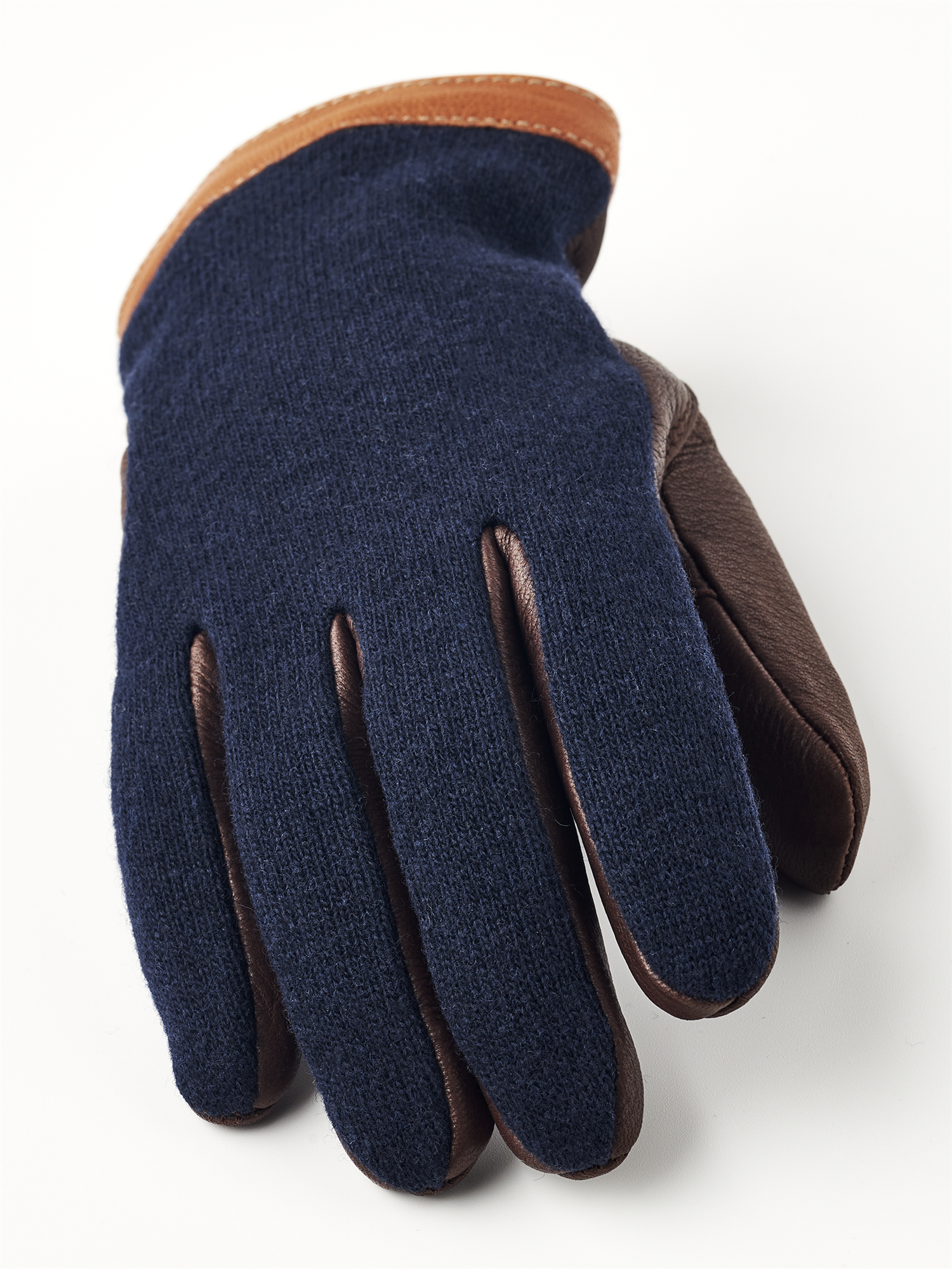 Deerskin wool Tricot Navy/Chocolate