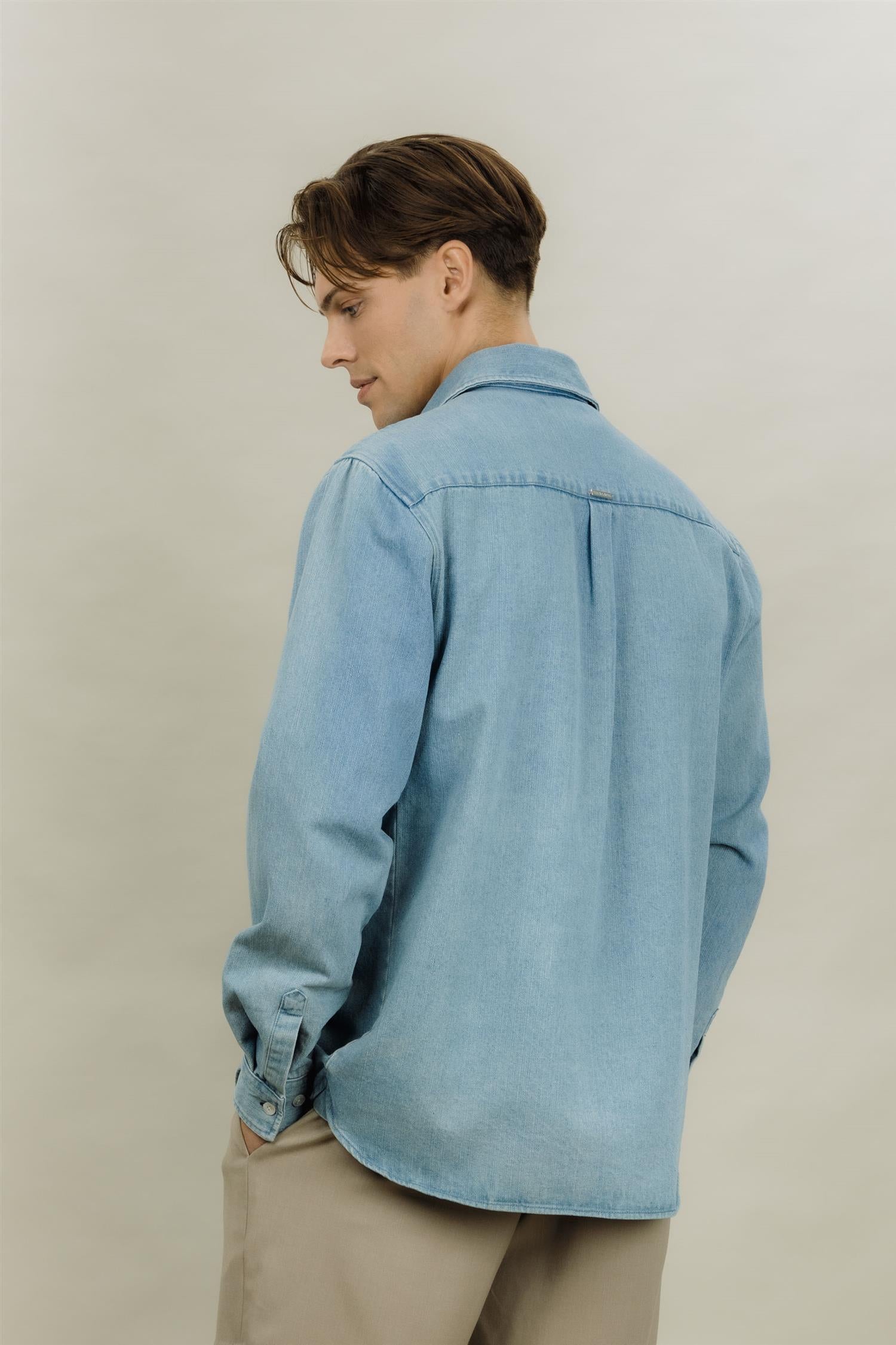 Rocco Ls Shirt Light Blue Denim