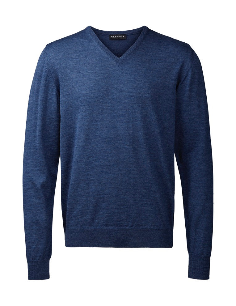 Milan Pullover V Neck Reg.fit Dusty Blue