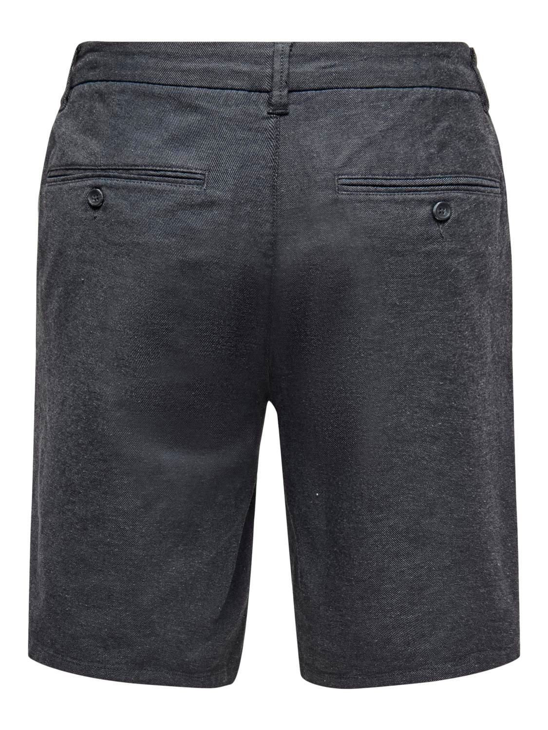 Onsmark 0011 Cotton Linen Shorts Noos Black