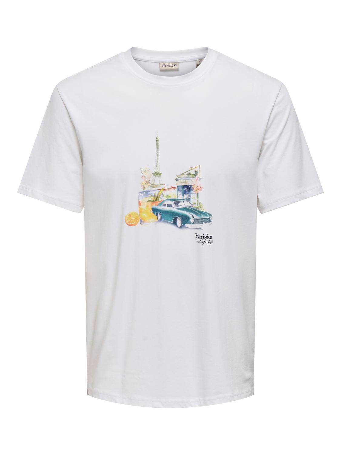 Onsmass Parisien Reg Ss Tee Vd Bright White Parisien