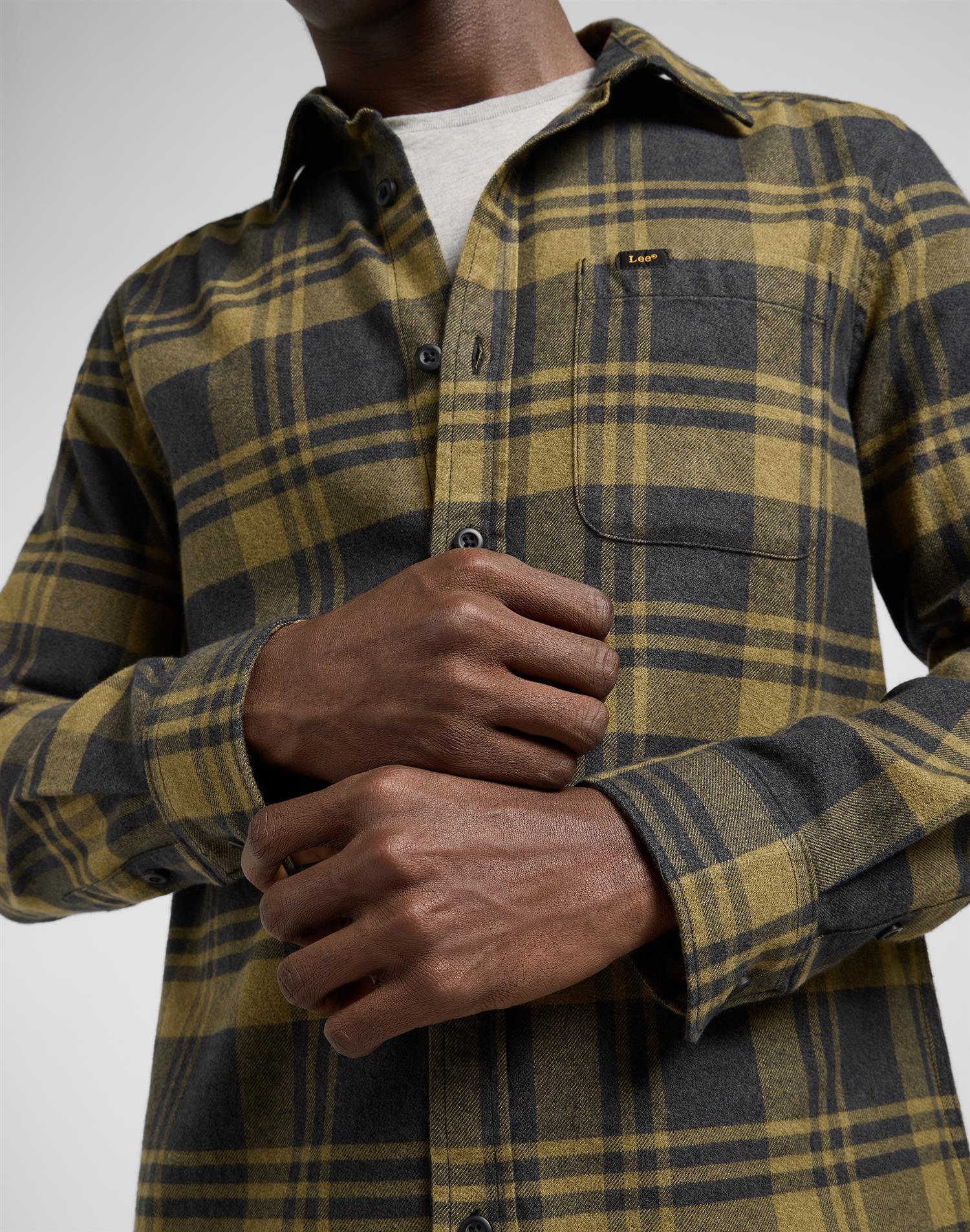 Leesure shirt moss garden jasper Green Check