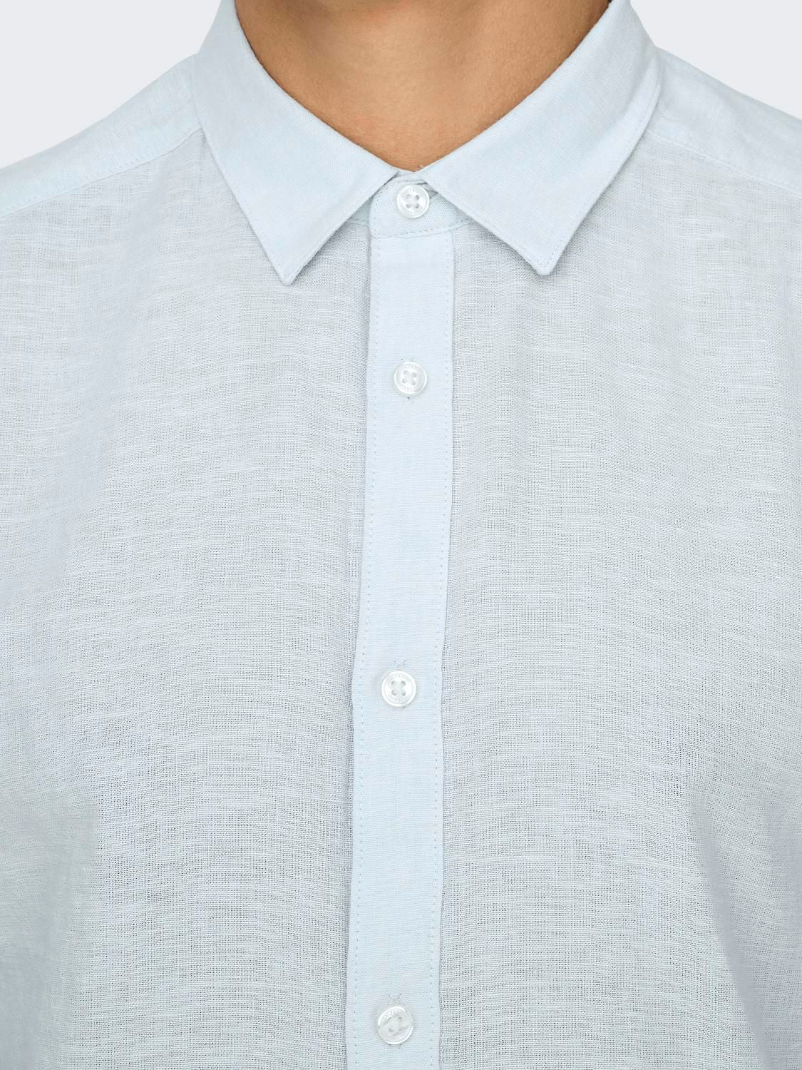 Onscaiden Life Ss Solid Linen Blend Noos Cashmere Blue