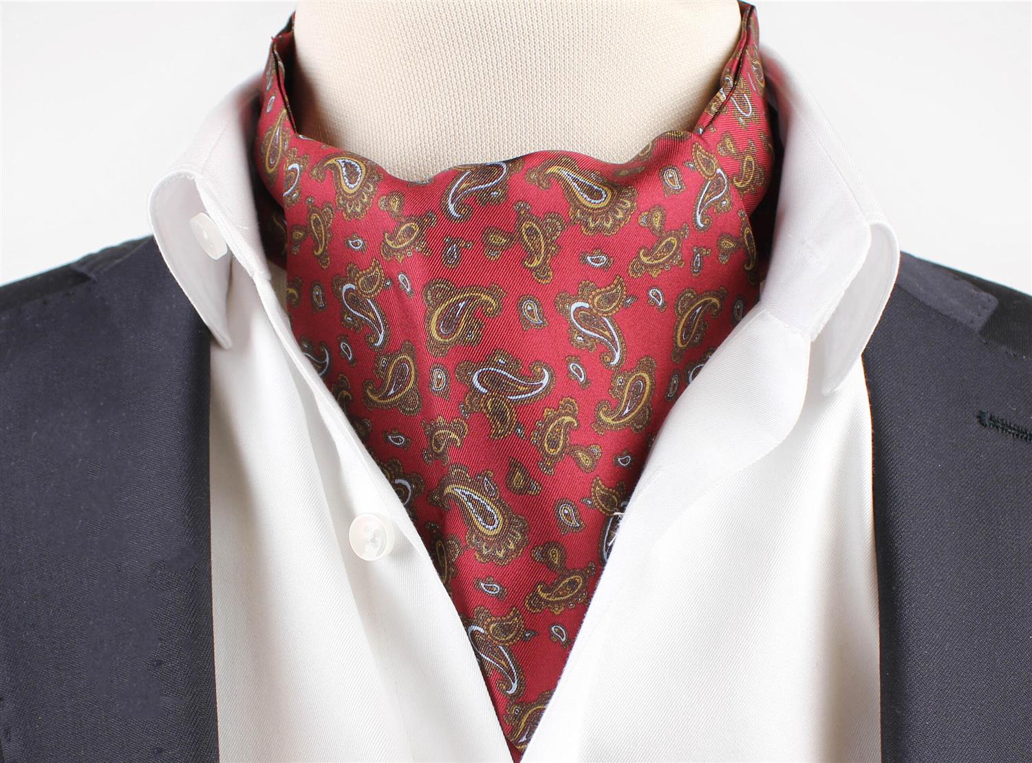 Montecristo Printed 100% silk Burgund Ascot Burgunder