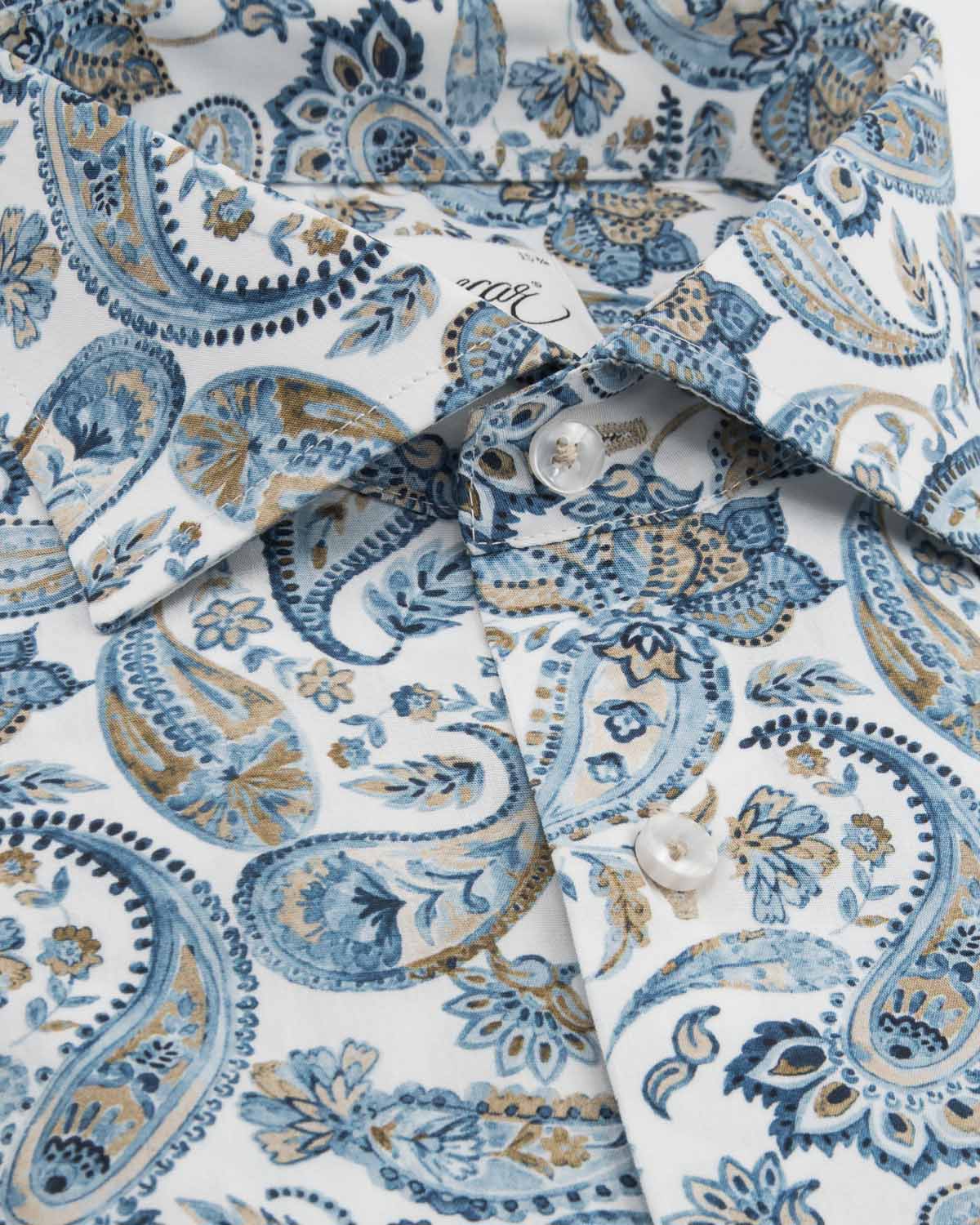 Slim Fit Skjorte – Paisleymønster 310 White Print