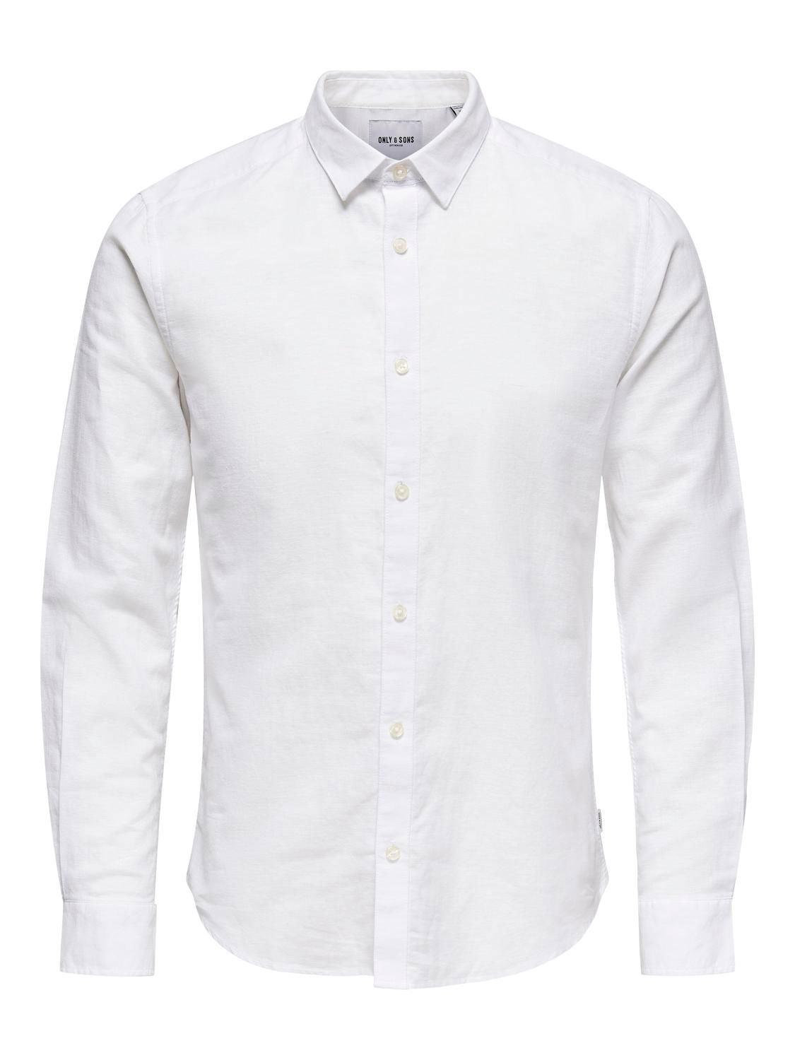 Onscaiden Life Ls Solid Linen Blend Noos White