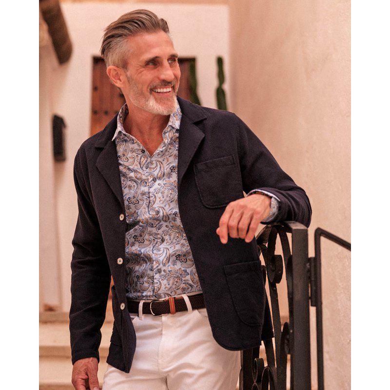 Slim Fit Skjorte – Paisleymønster 313 Light Blue Print