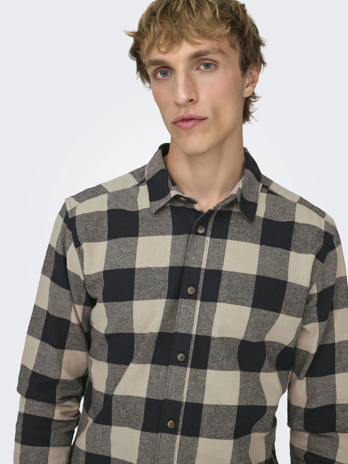 Onsgudmund Ls Checked Shirt Noos Dark Navy