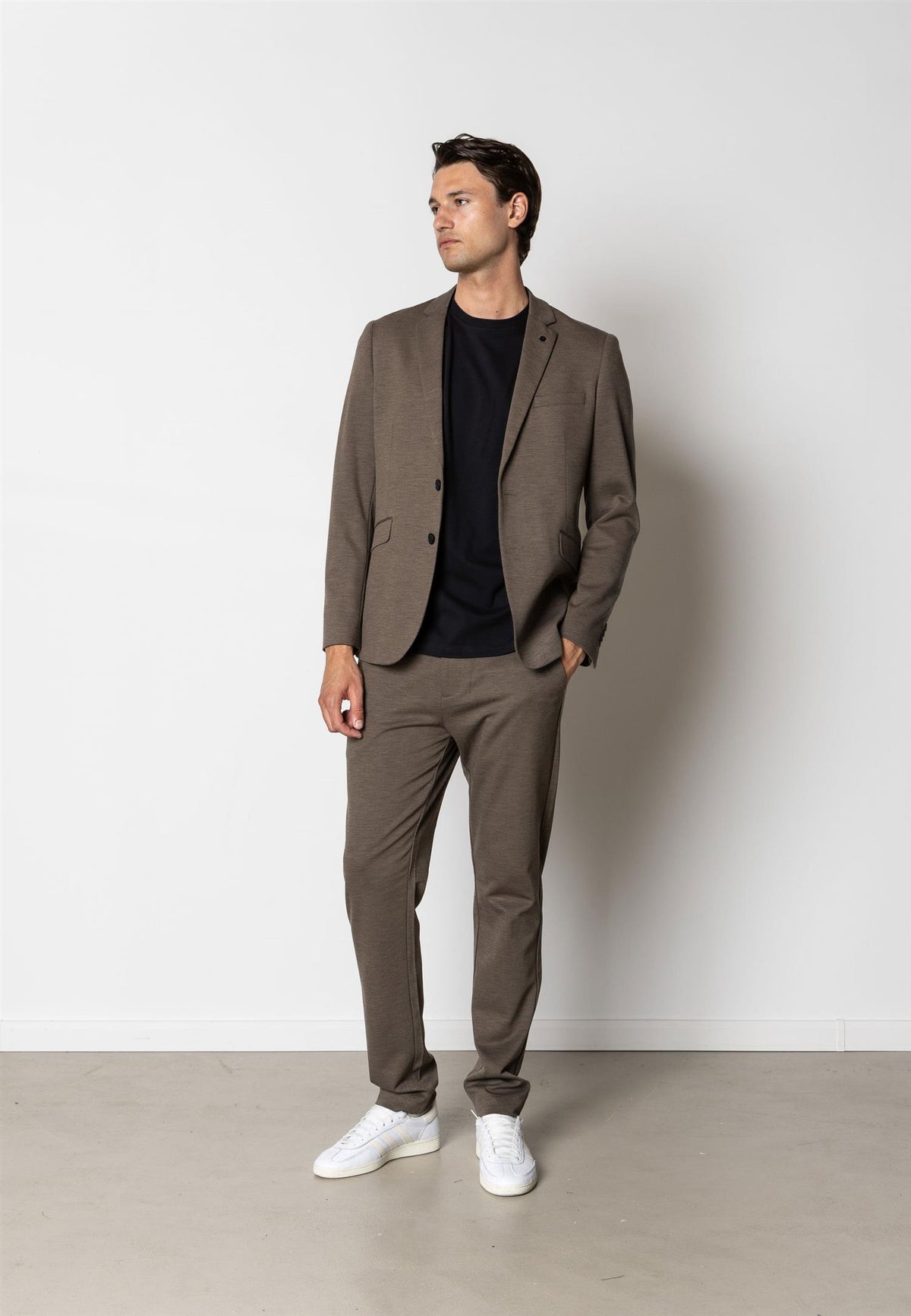 Brendon Jersey Blazer Dark Khaki
