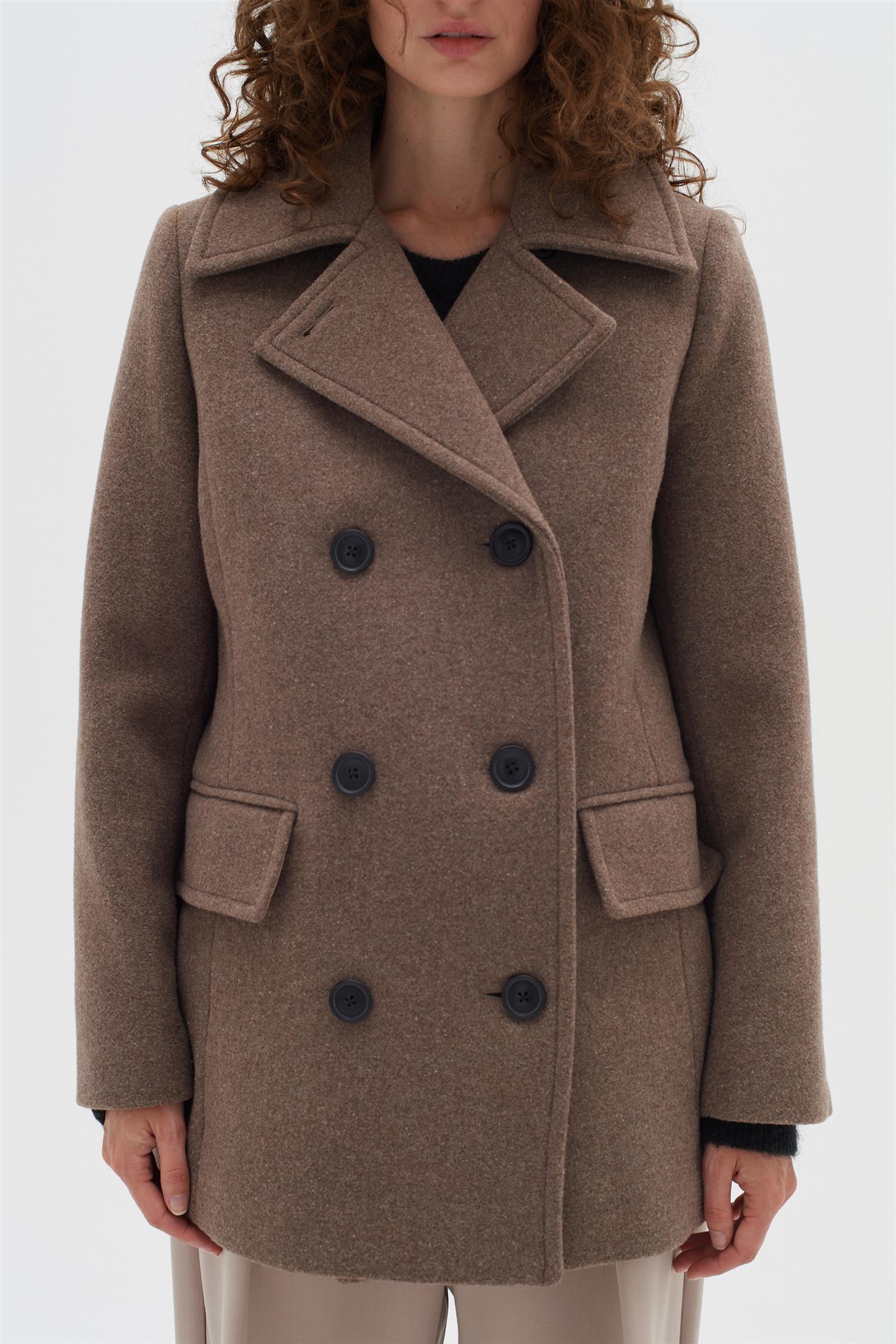 PerryIW Sailor Coat Mocha Grey Melange