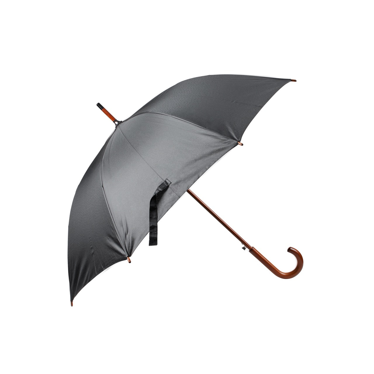 Umbrella Long Woodhandle Wood Black