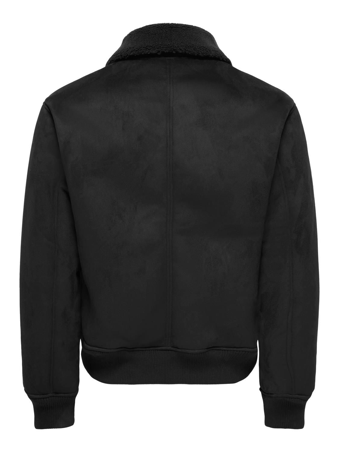 Onsspencer Shearling Jacket Otw Black