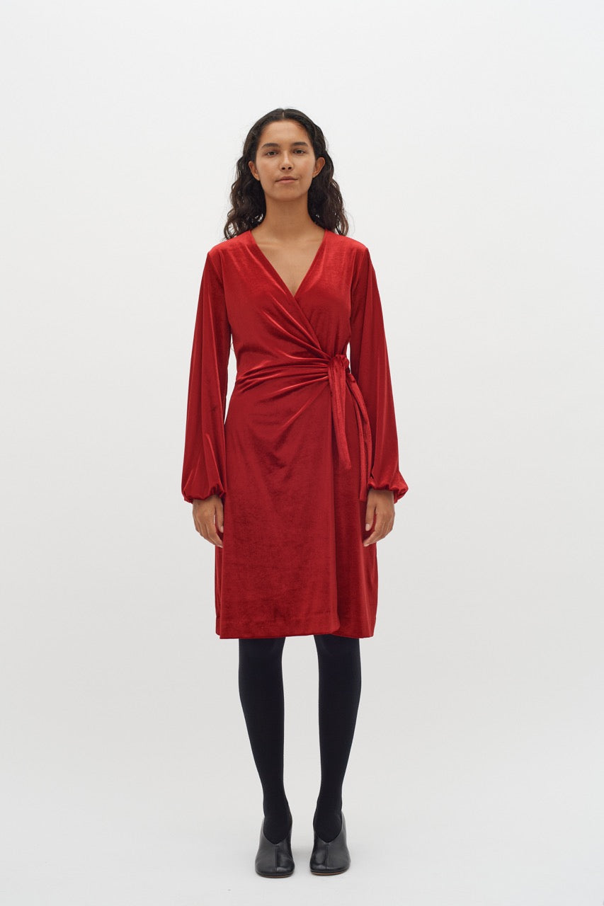 GorielIW Wrap Dress True Red