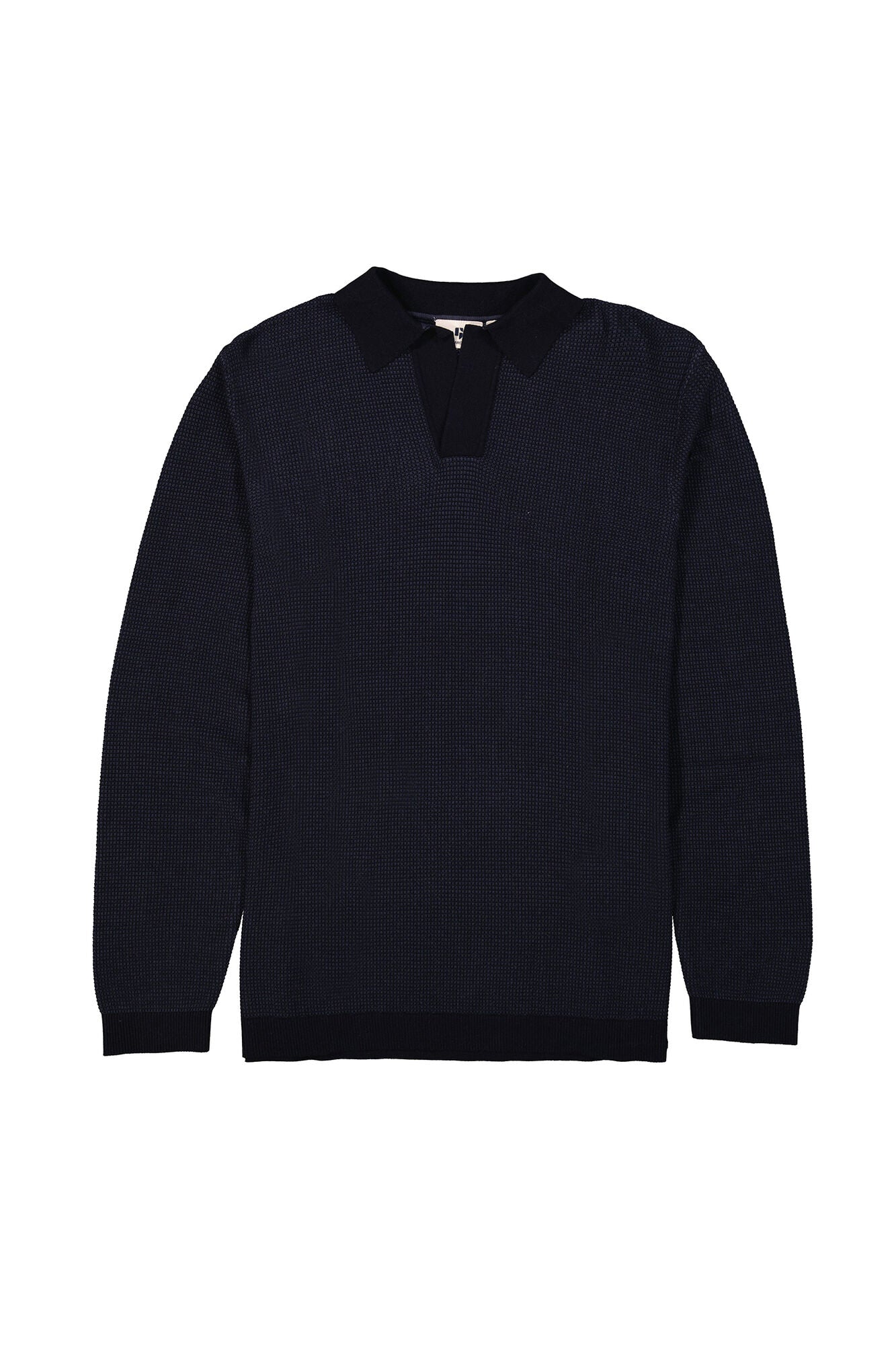 H51020 men´s polo LS Fossil Blue