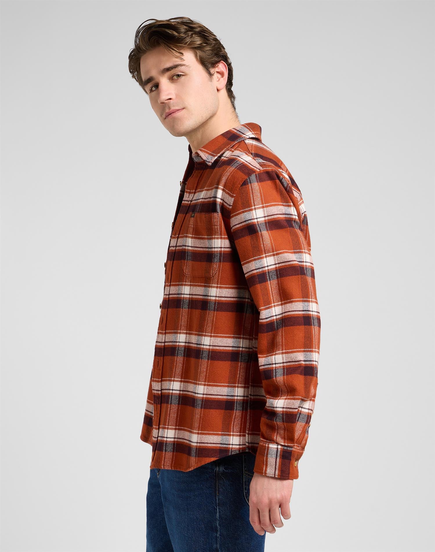 Meercantile shirt rusty clay Brown