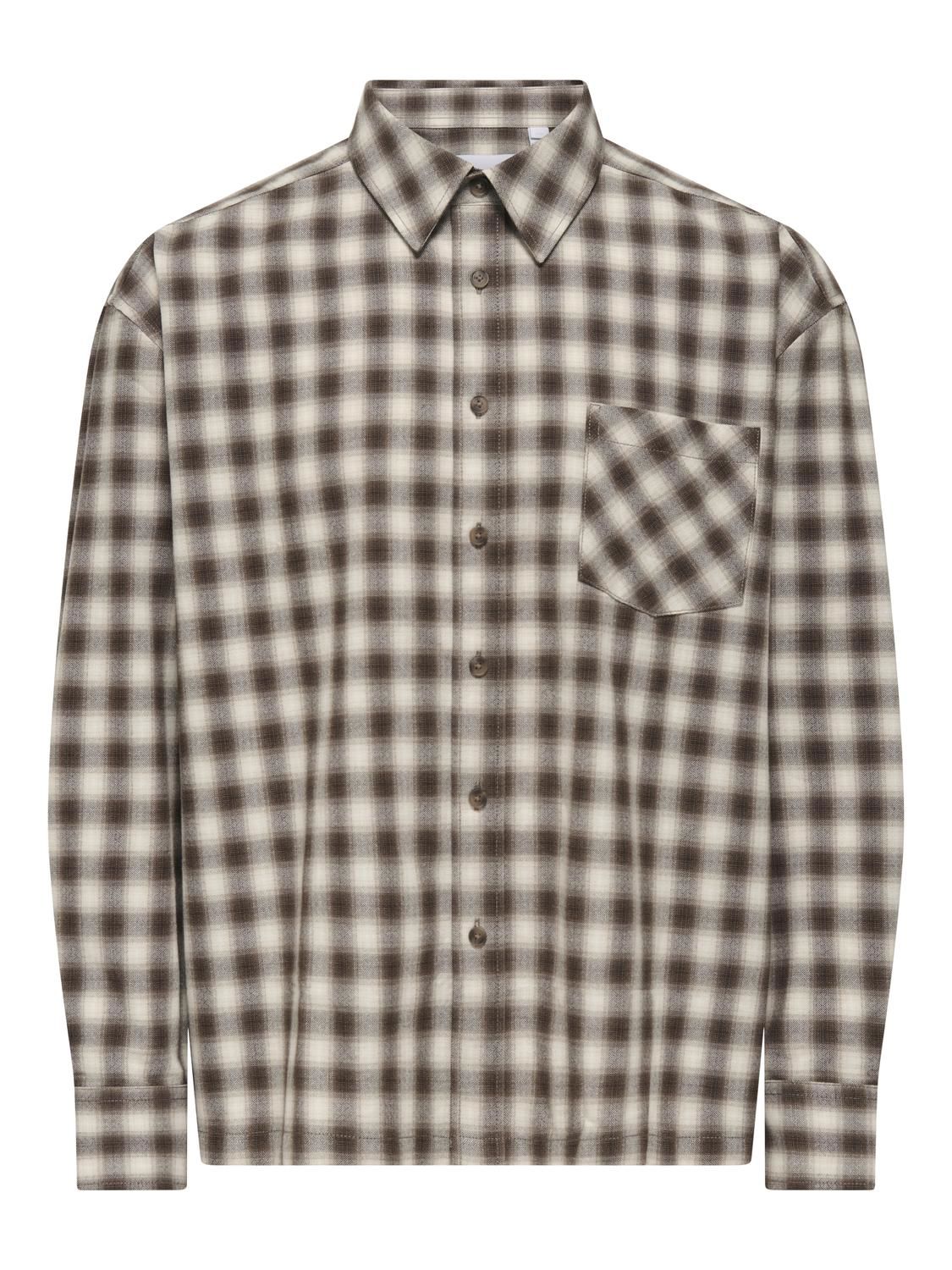 Onselliot Relaxed Cropped Ls Shirt 0384 Walnut