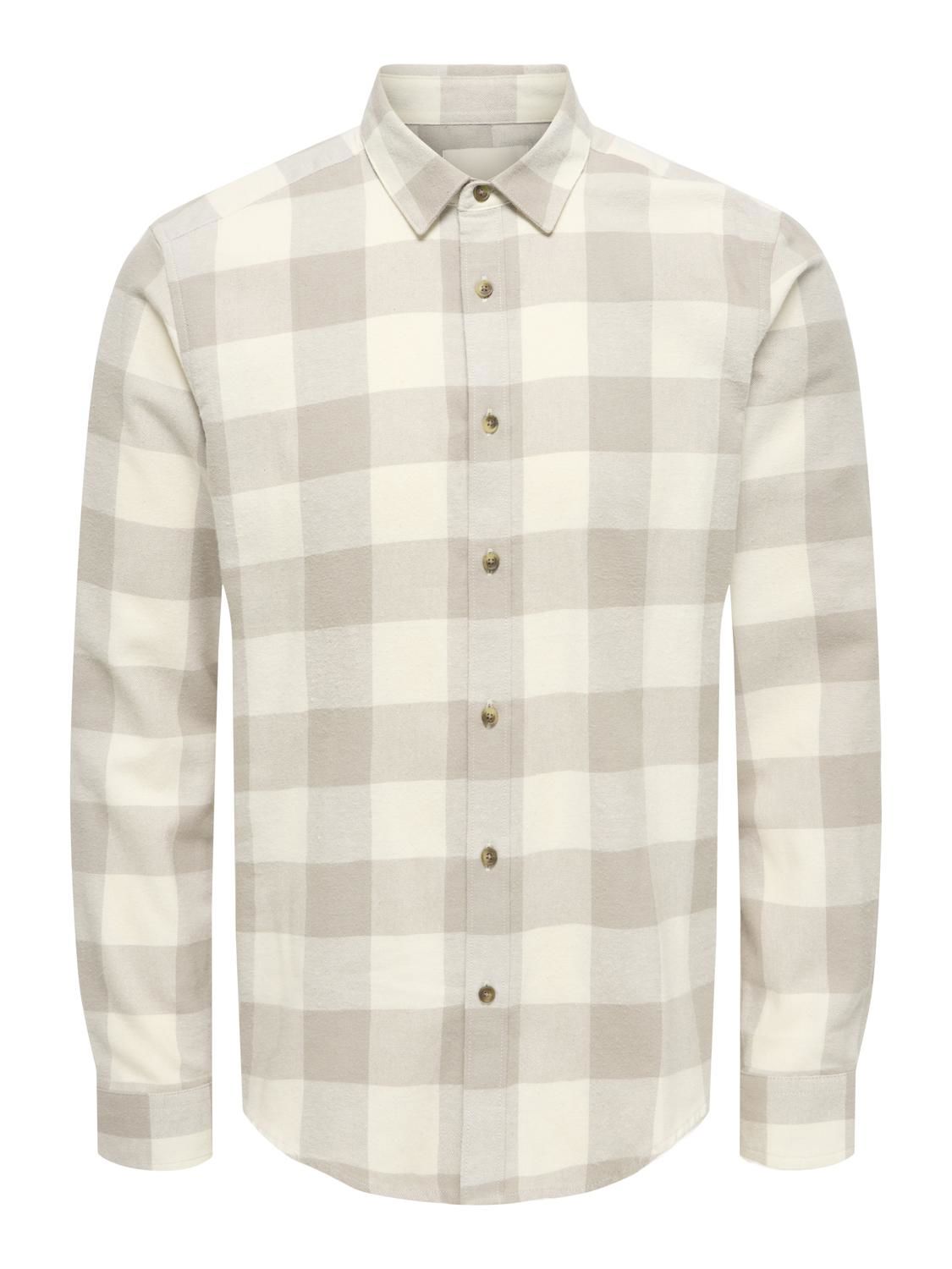 Onsgudmund Ls Checked Shirt Noos Antique White