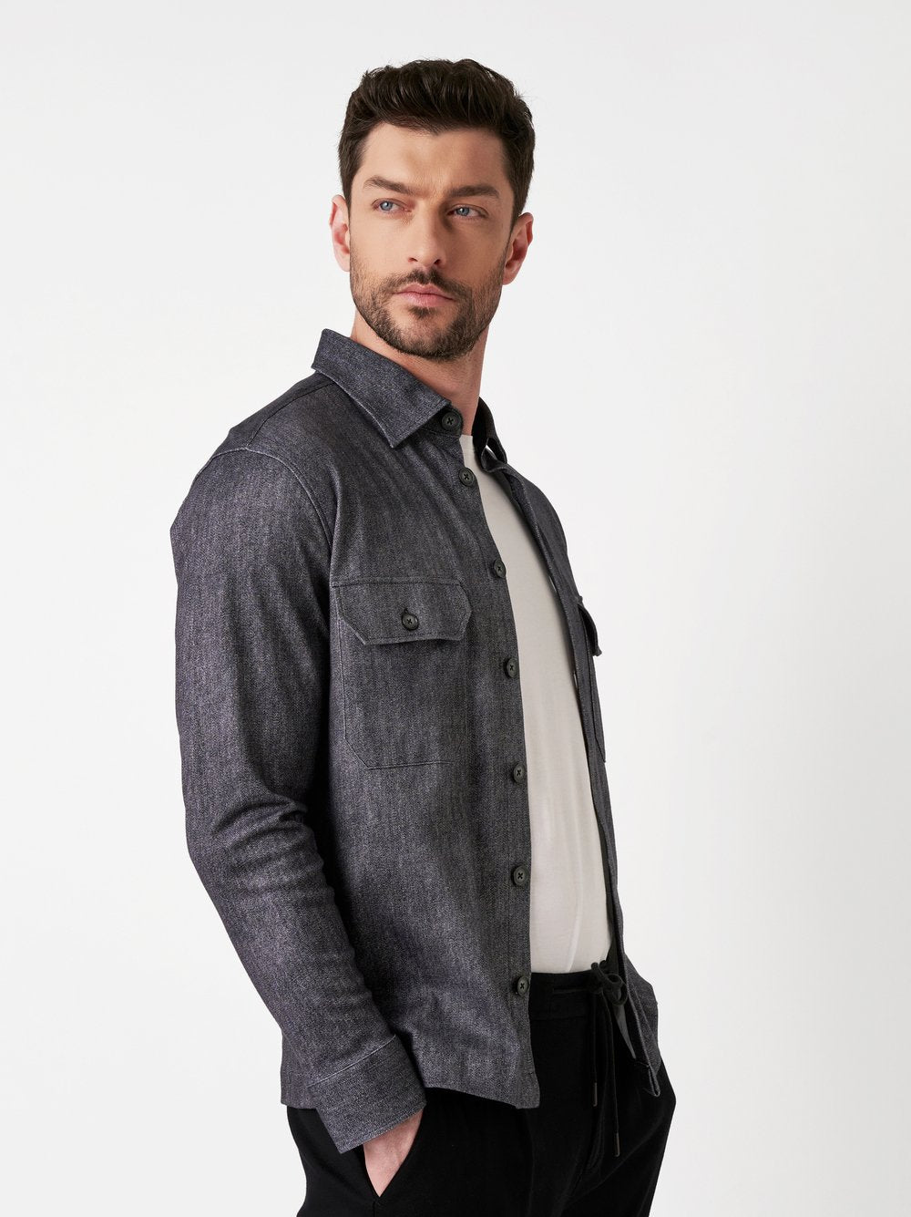 Casual overshirt Kent Navy Denim