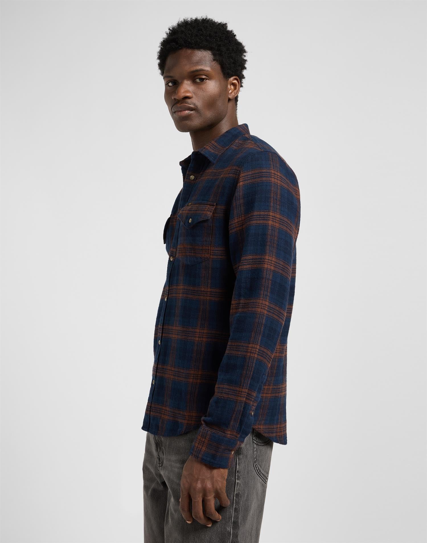 Clean Western shirt luxe rivet Rivet Navy