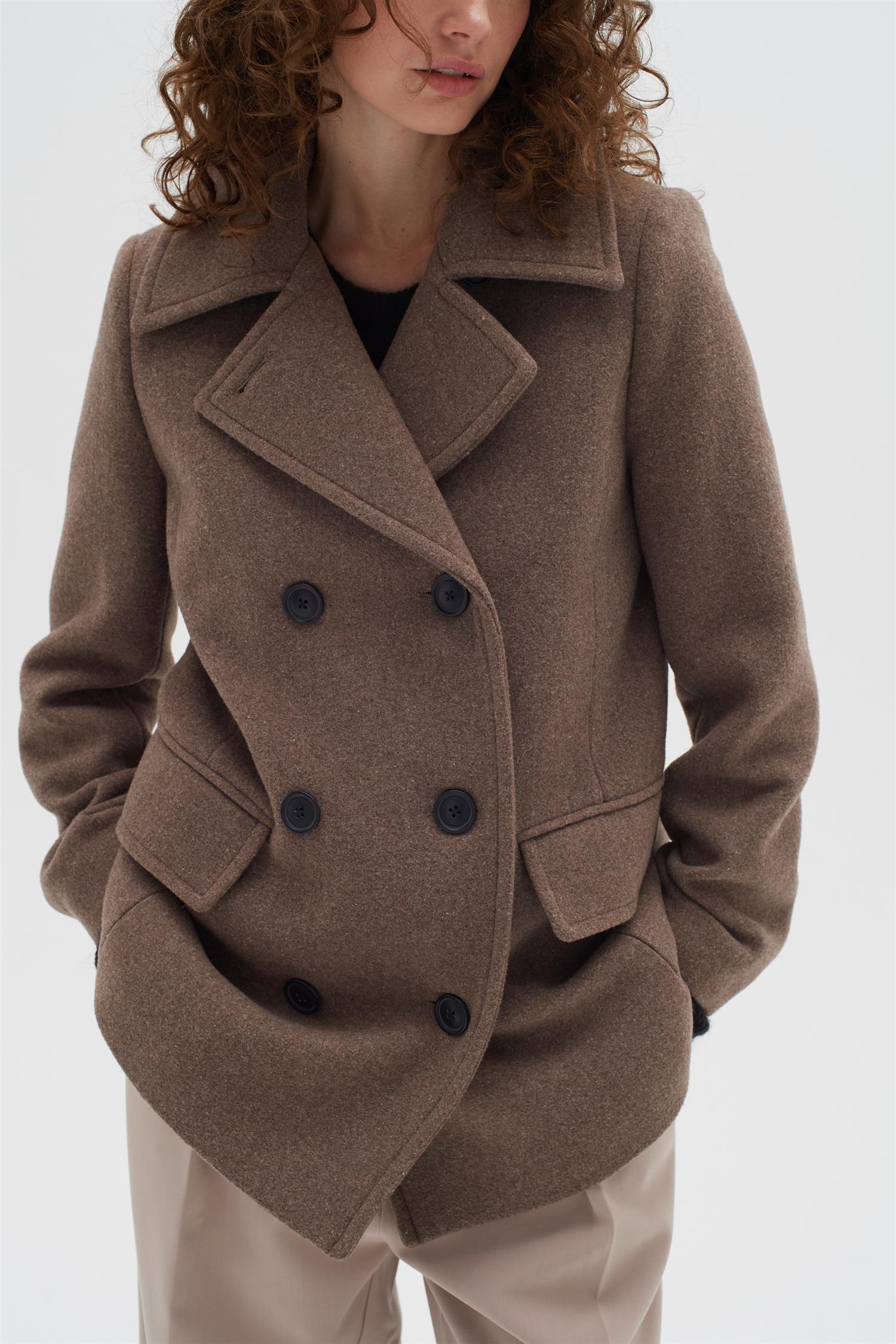 PerryIW Sailor Coat Mocha Grey Melange