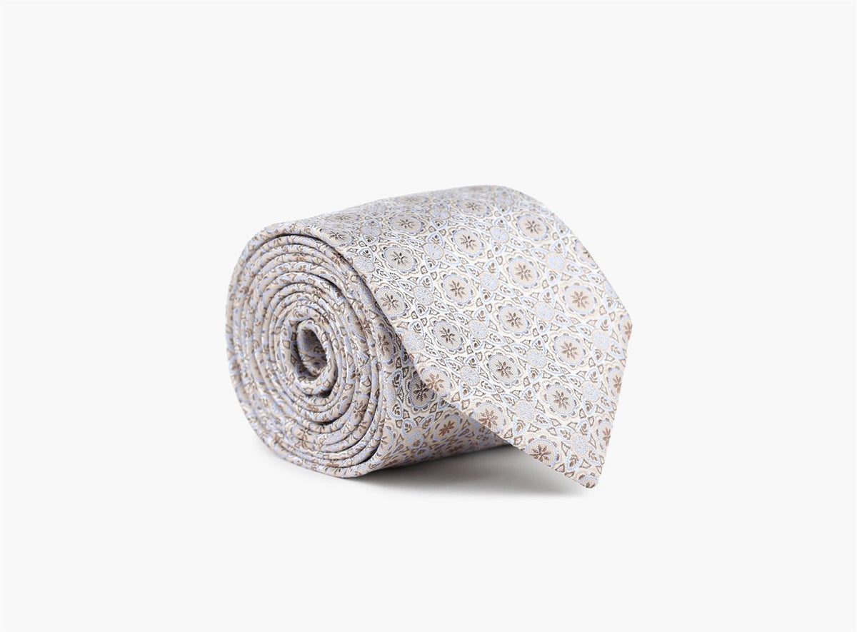 Nohr Elias Silk Tie 7,6 Cm Beige 15