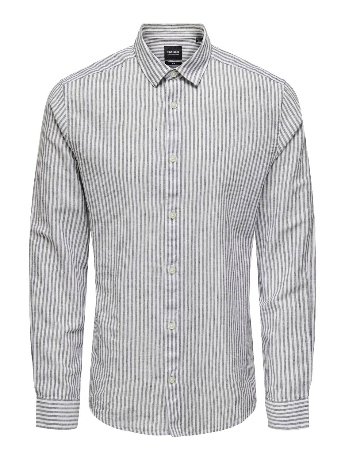 Onscaiden Life Ls Stripe Linen Noos Dark Navy
