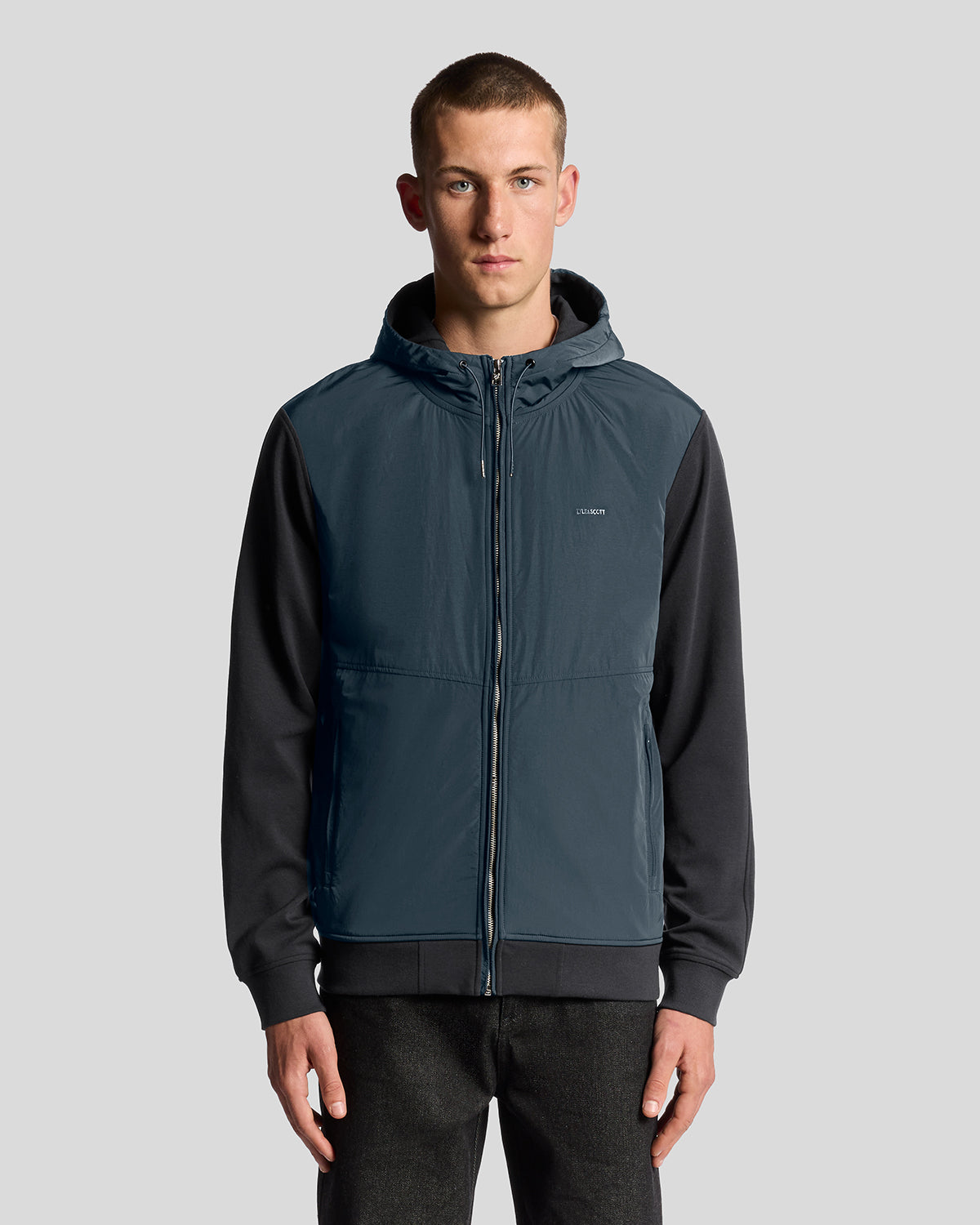 Half Raglan Hybrid Hoodie Dark Navy
