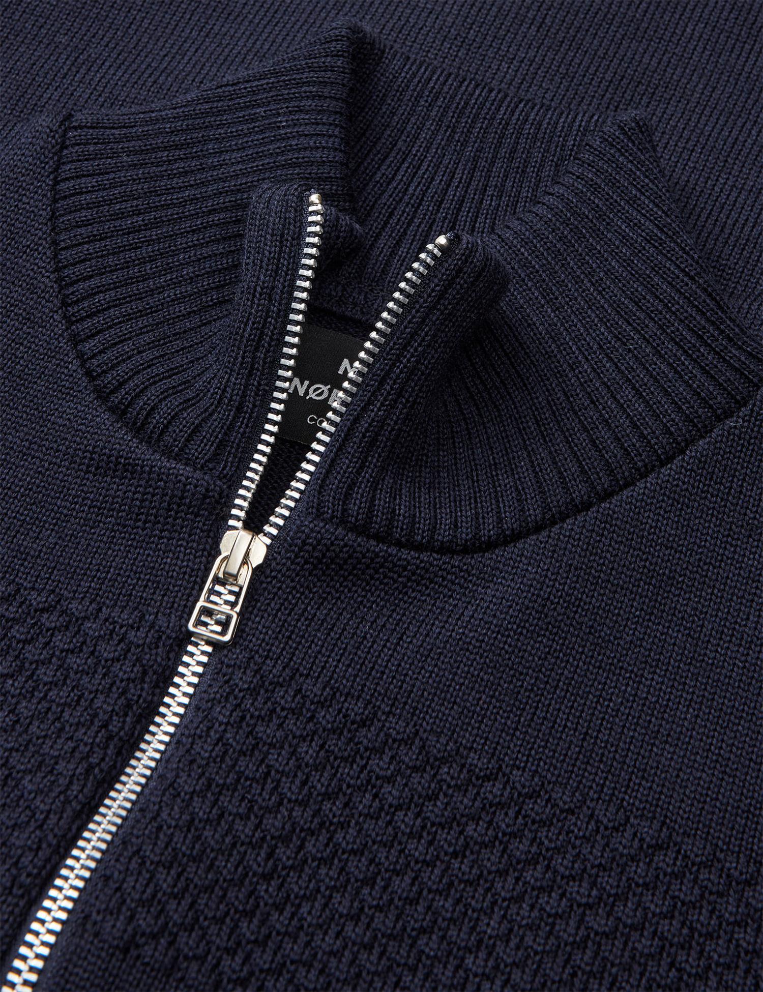 Wool klemens zip knit FAV Parisian Night