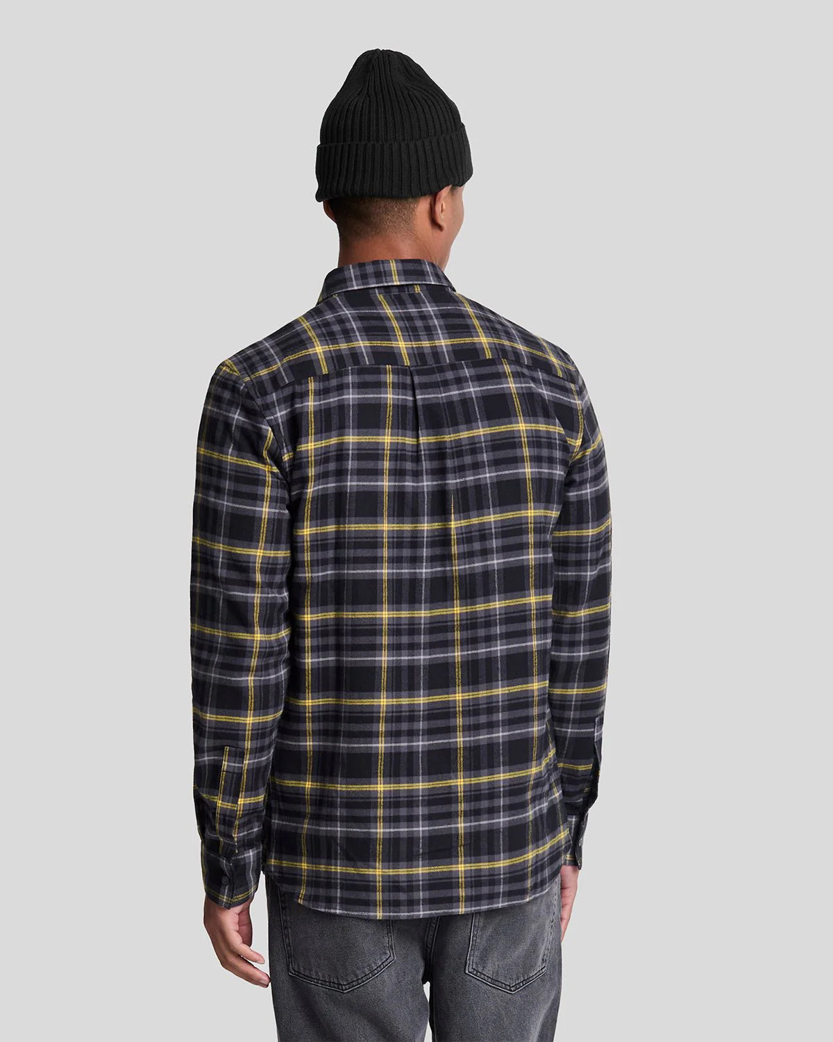 Check Flannel shirt Jet Black