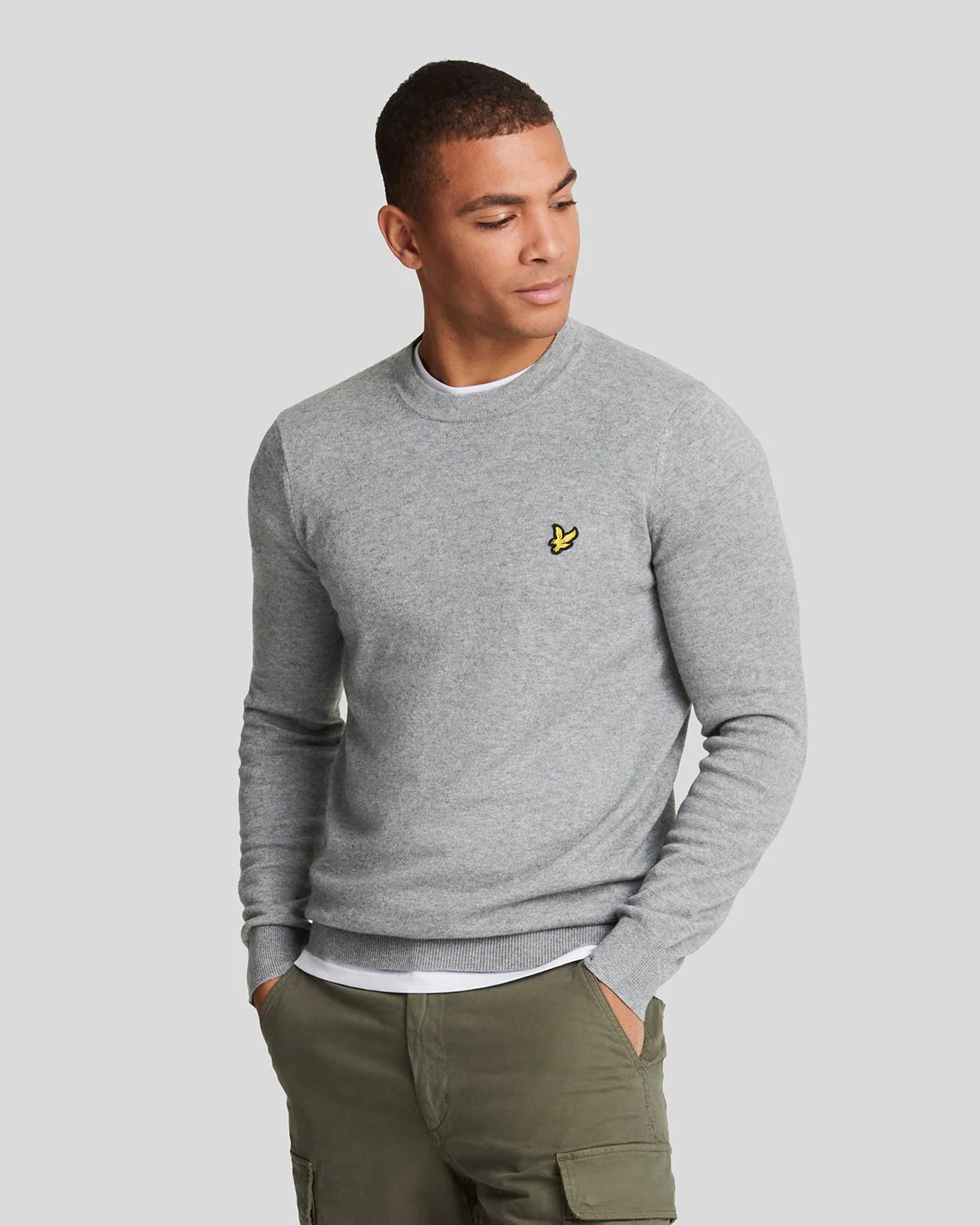 Cotton Merino Crew Neck Mid Grey