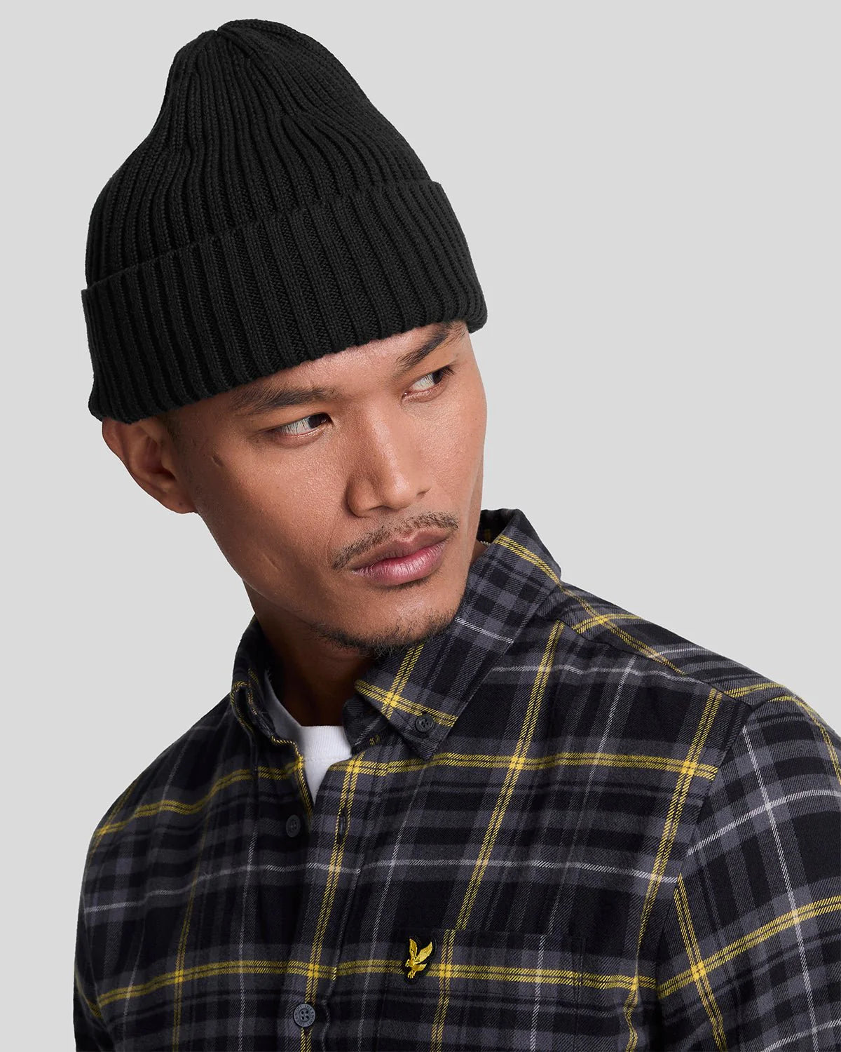 Check Flannel shirt Jet Black