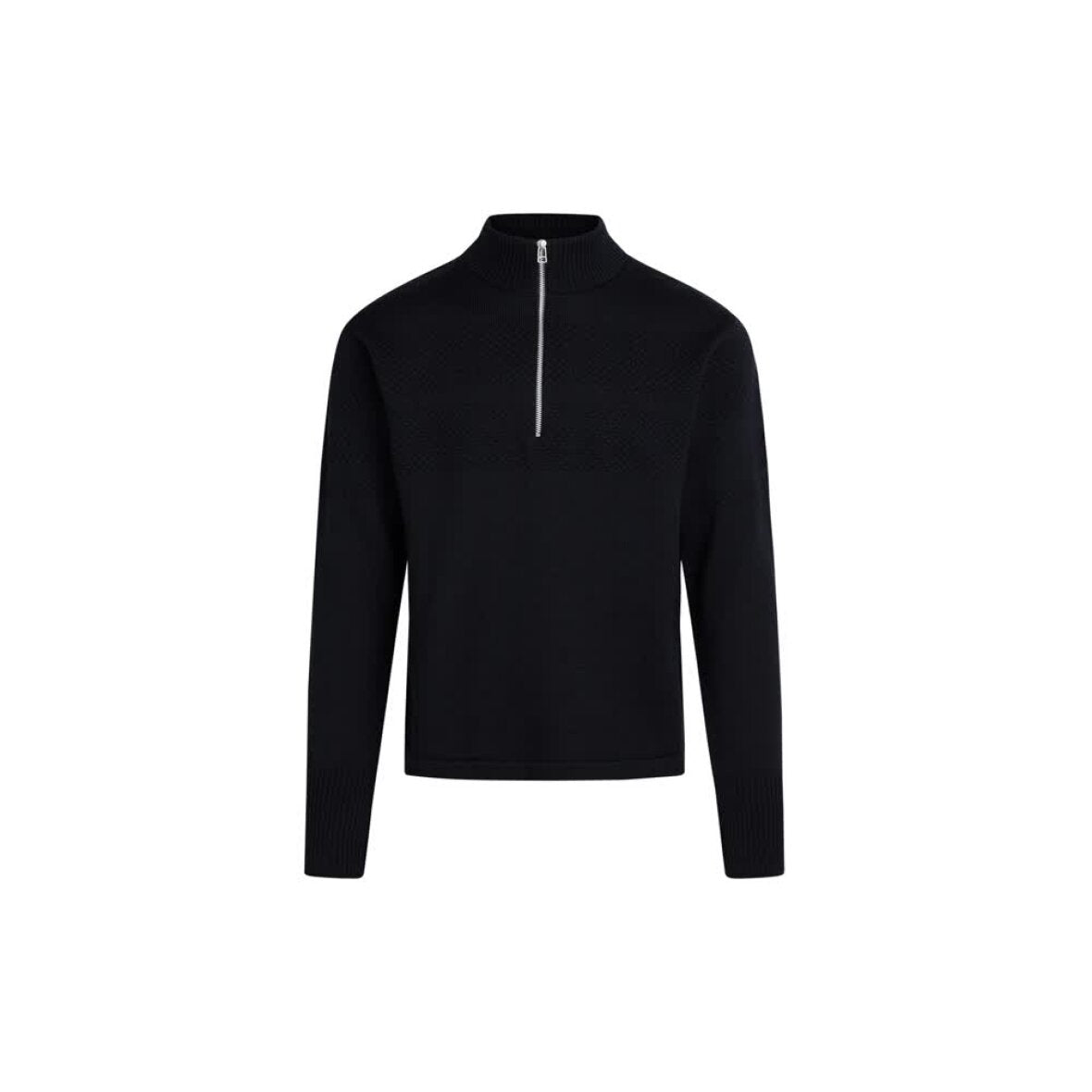 Wool Klemens Half zip knit Black