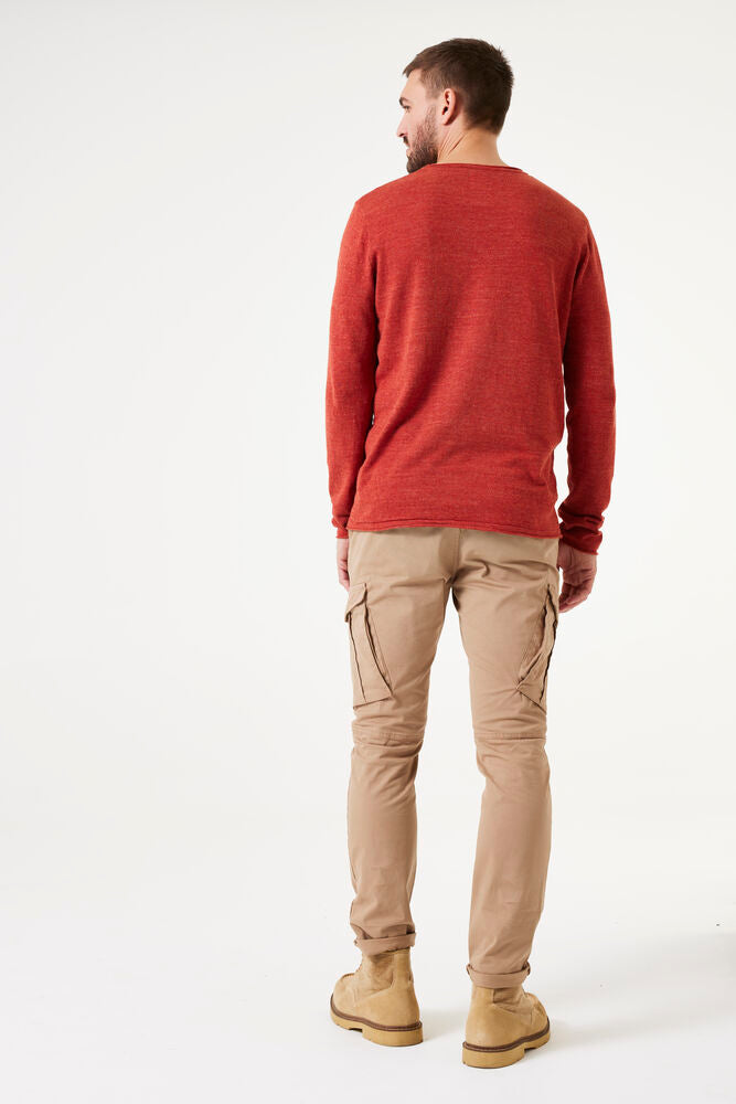 Z1086 men`s Pullover Carmine