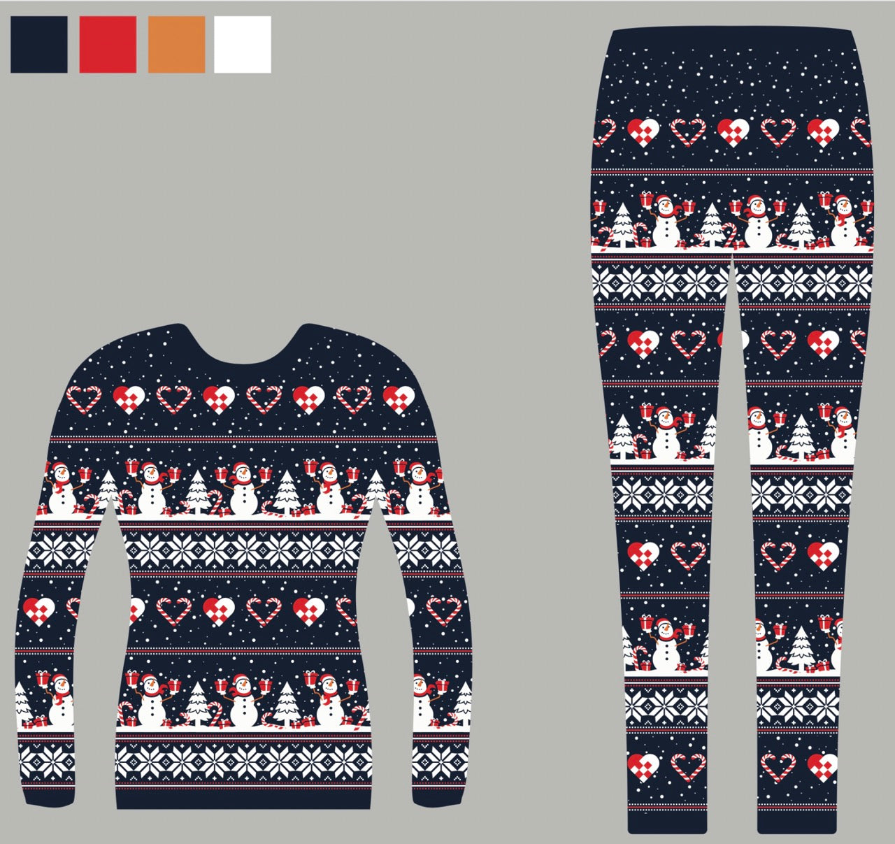 Christmas Heart Pyjamas Navy Navy