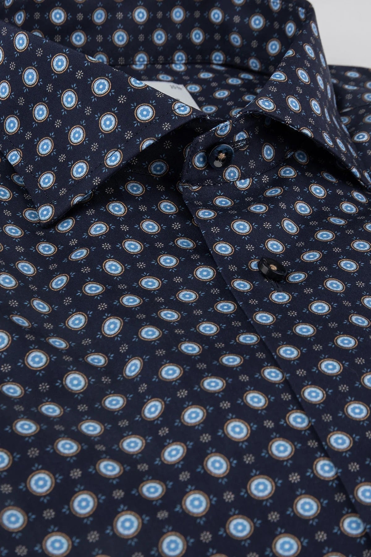 Navy blue printed slim fit shirt SN 05 Indigo Blue