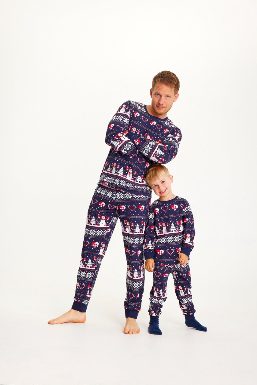 Christmas Heart Pyjamas Navy Navy