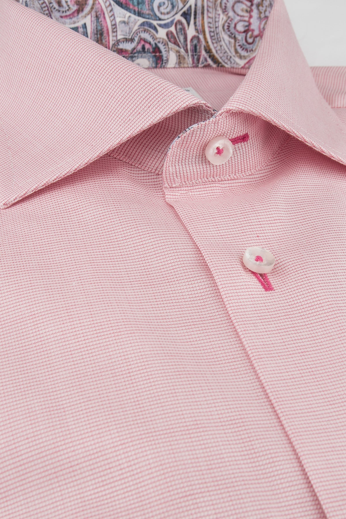 Pink slim fit shirt with contrast details Pink