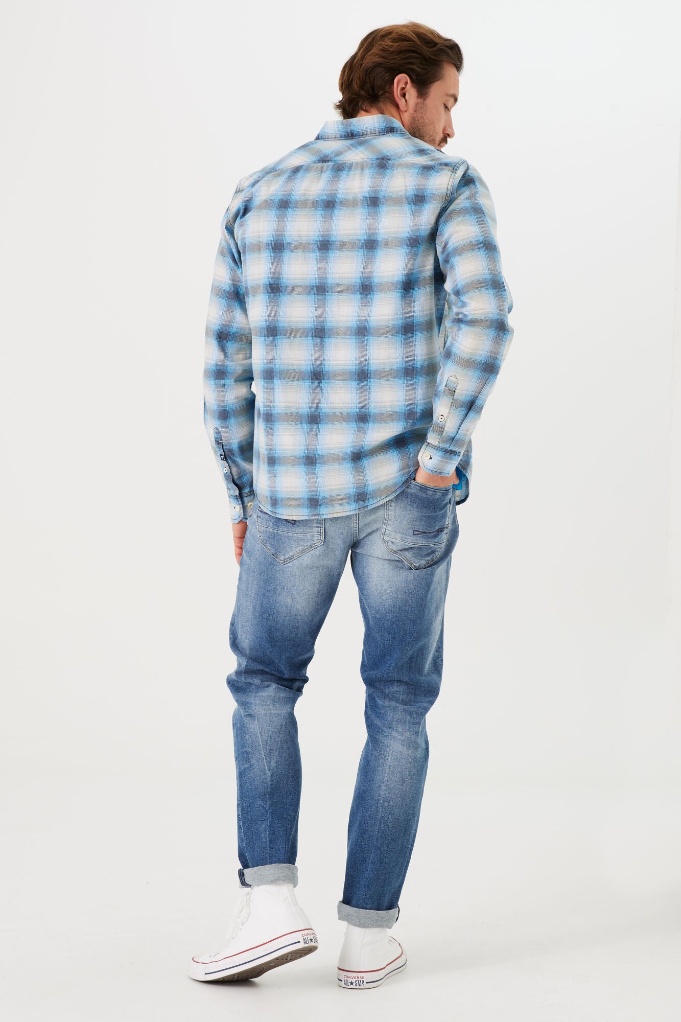 O41083 Checkered Shirt Lagoon