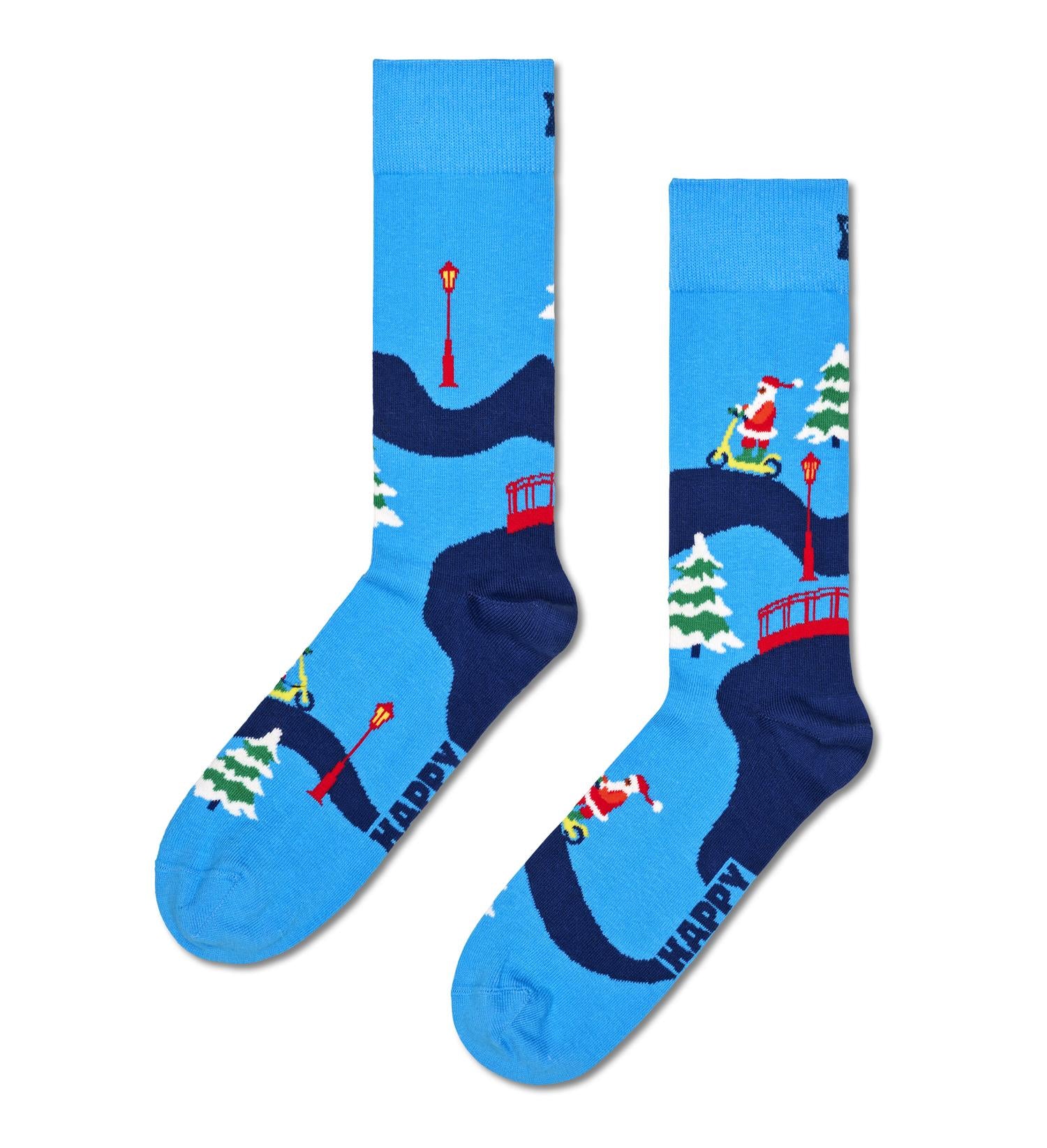2-Pack Happy Holidays Socks Gift Set Light Blue