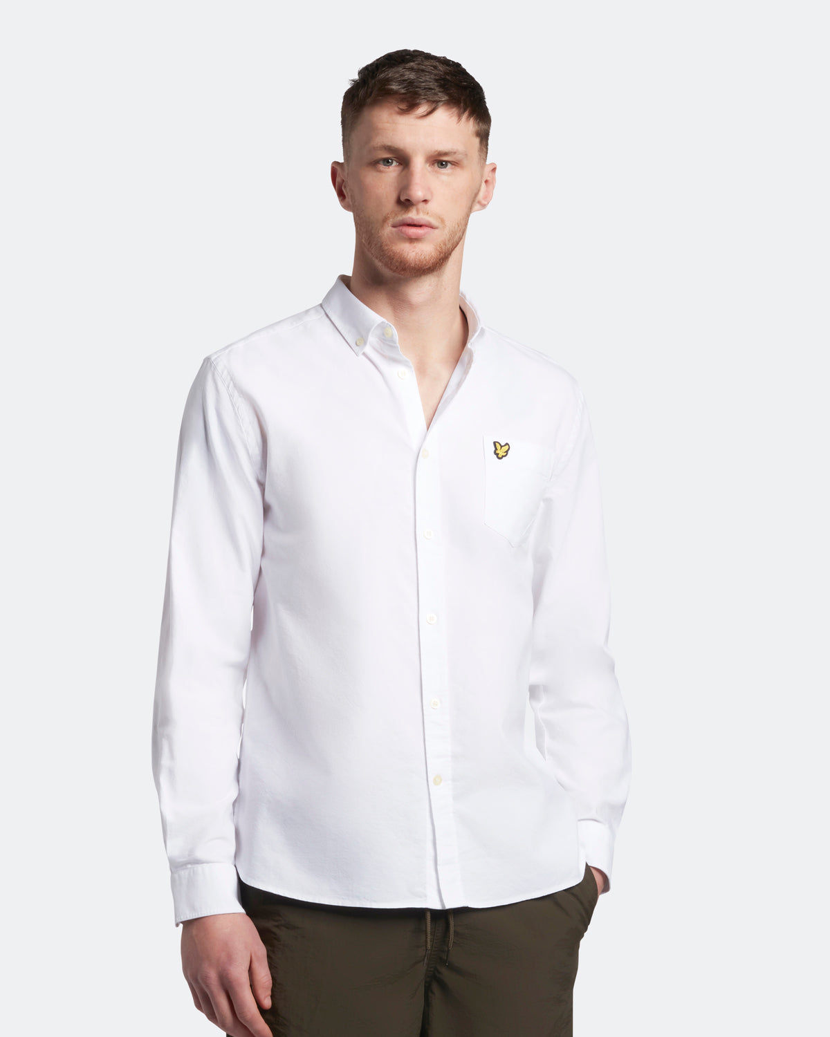 Regular fit light weight oxford shirt White