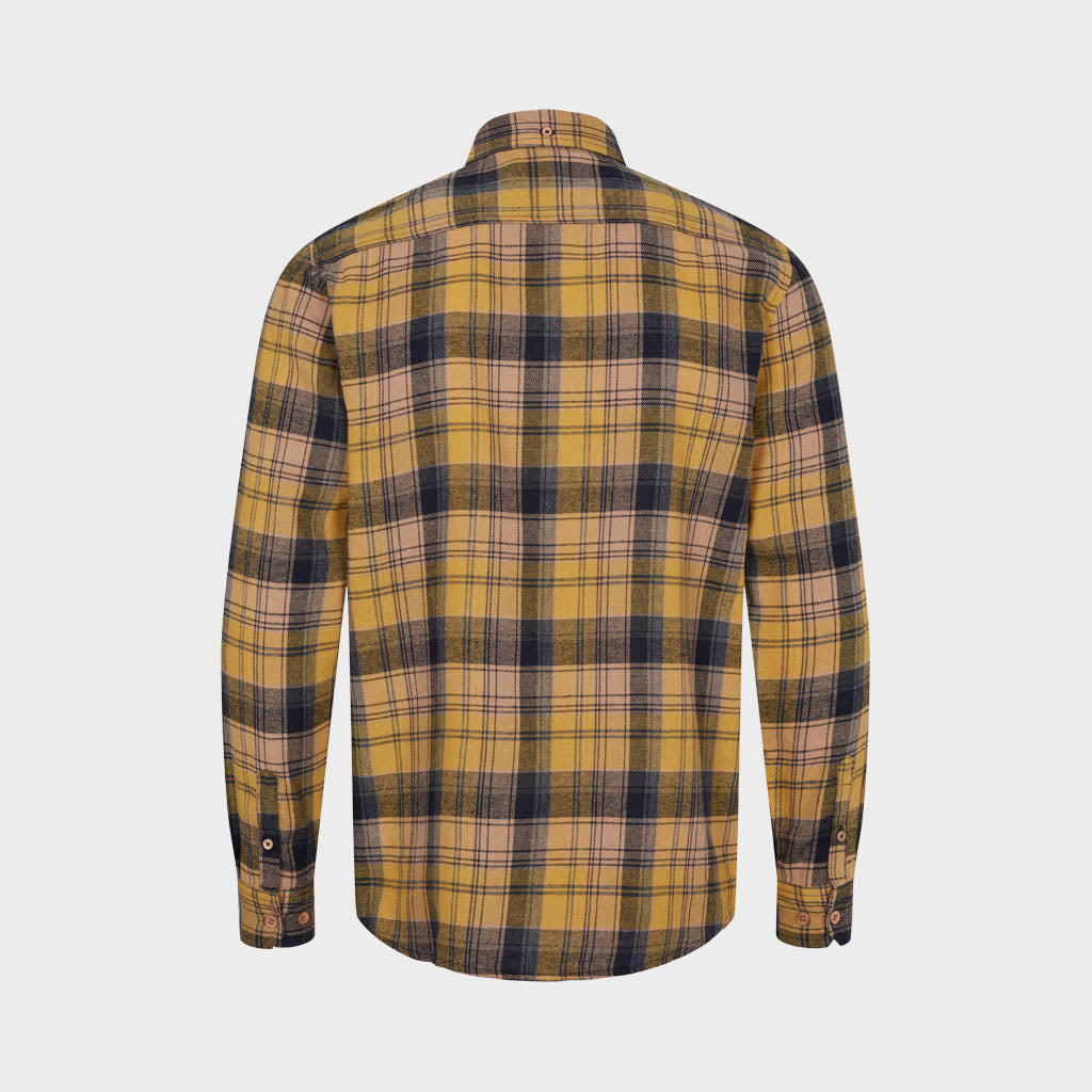 Johan Flannel check 23 shirt Army /Navy/Yellow