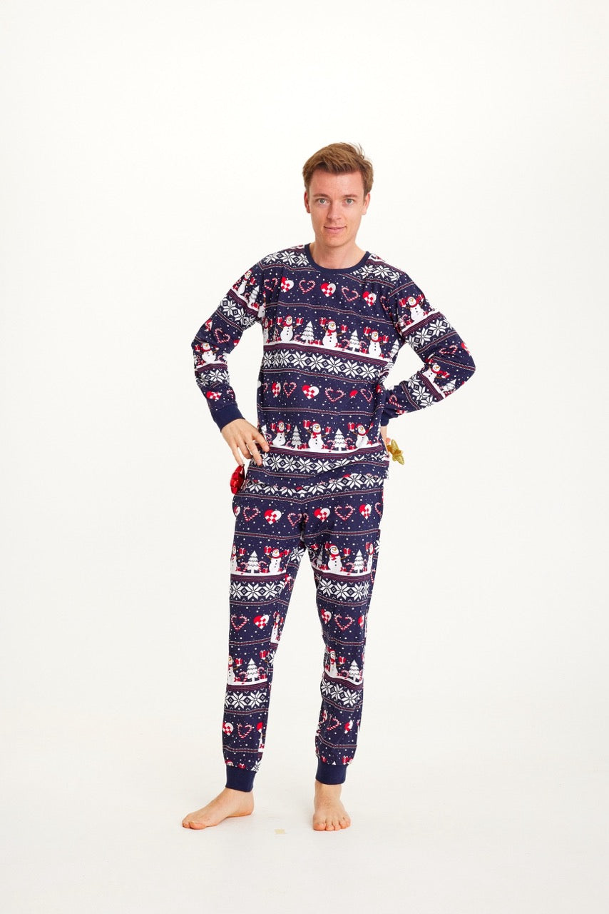 Christmas Heart Pyjamas Navy Navy