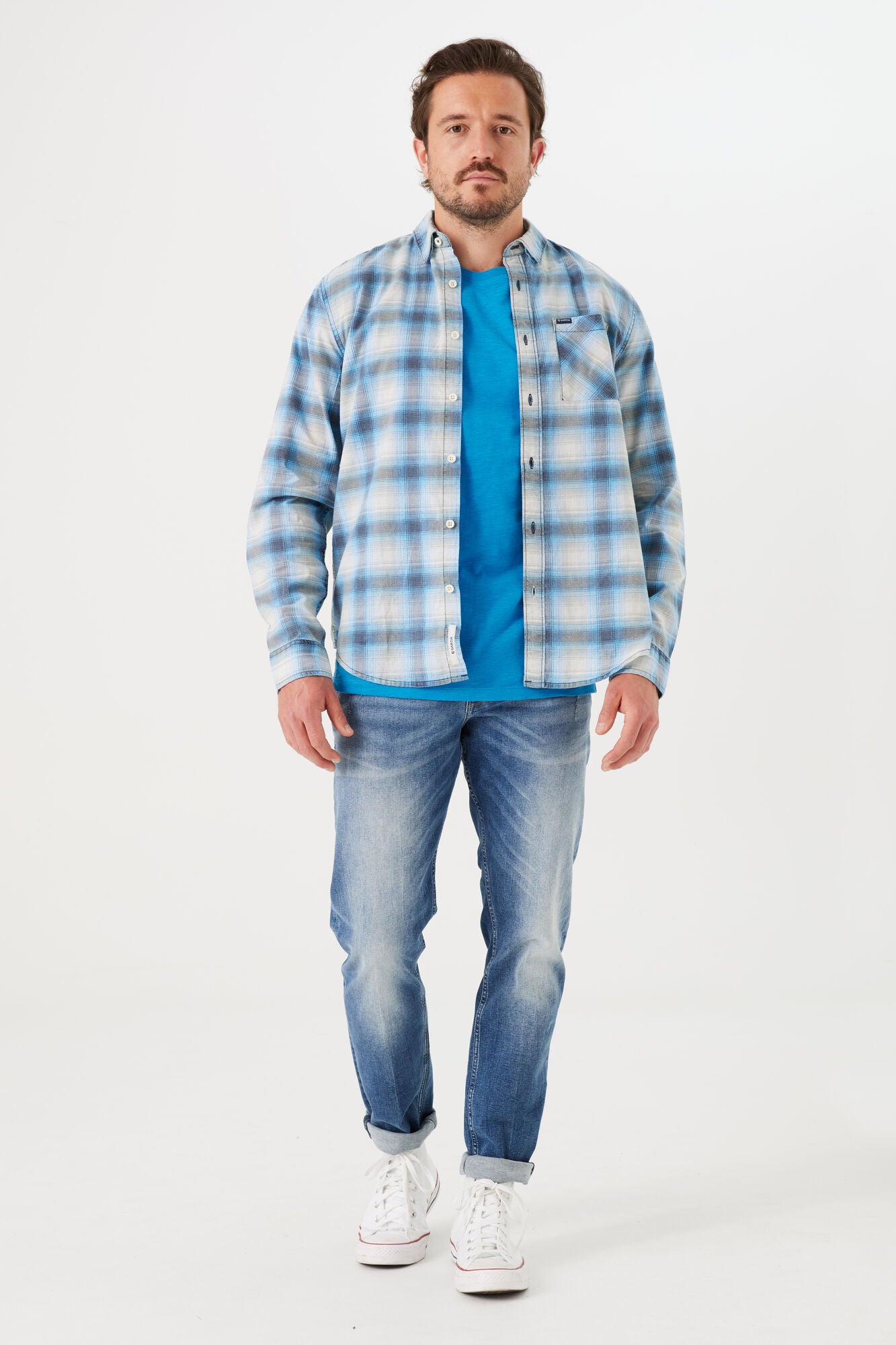 O41083 Checkered Shirt Lagoon