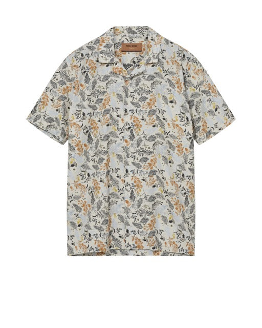 Joel Leaf SS Shirt Offwhite Flower Print